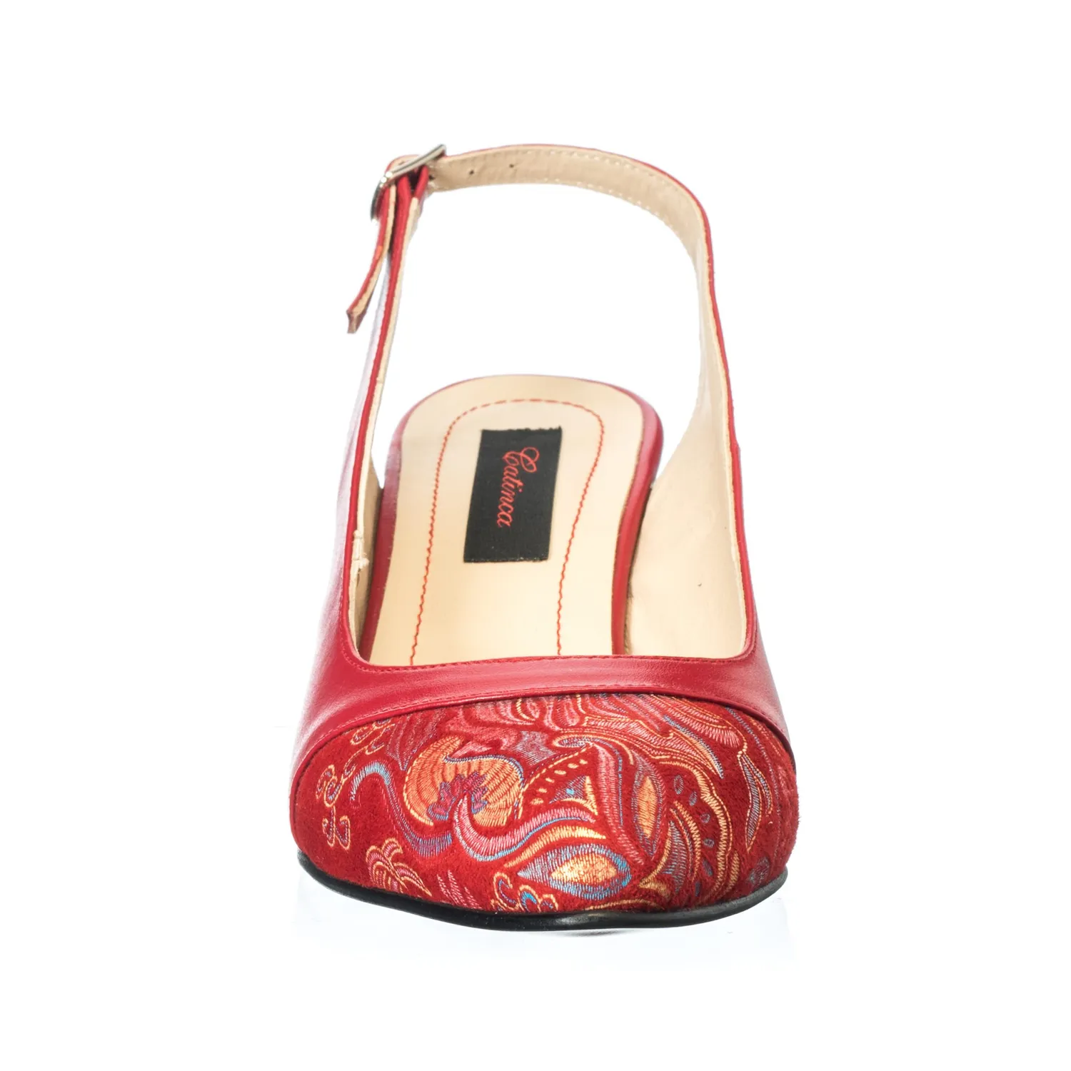 Catinca Shoes A55 RSR sandale dama rosii piele naturala