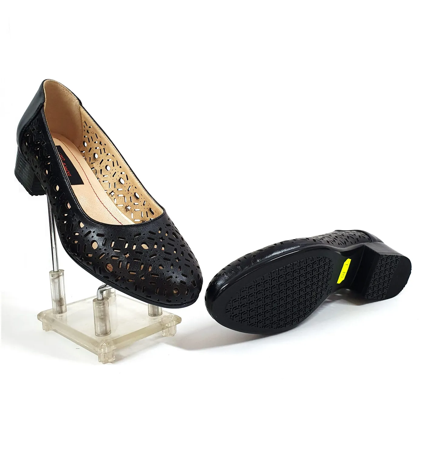 Catinca Shoes T10 N pantofi dama piele negru perforat
