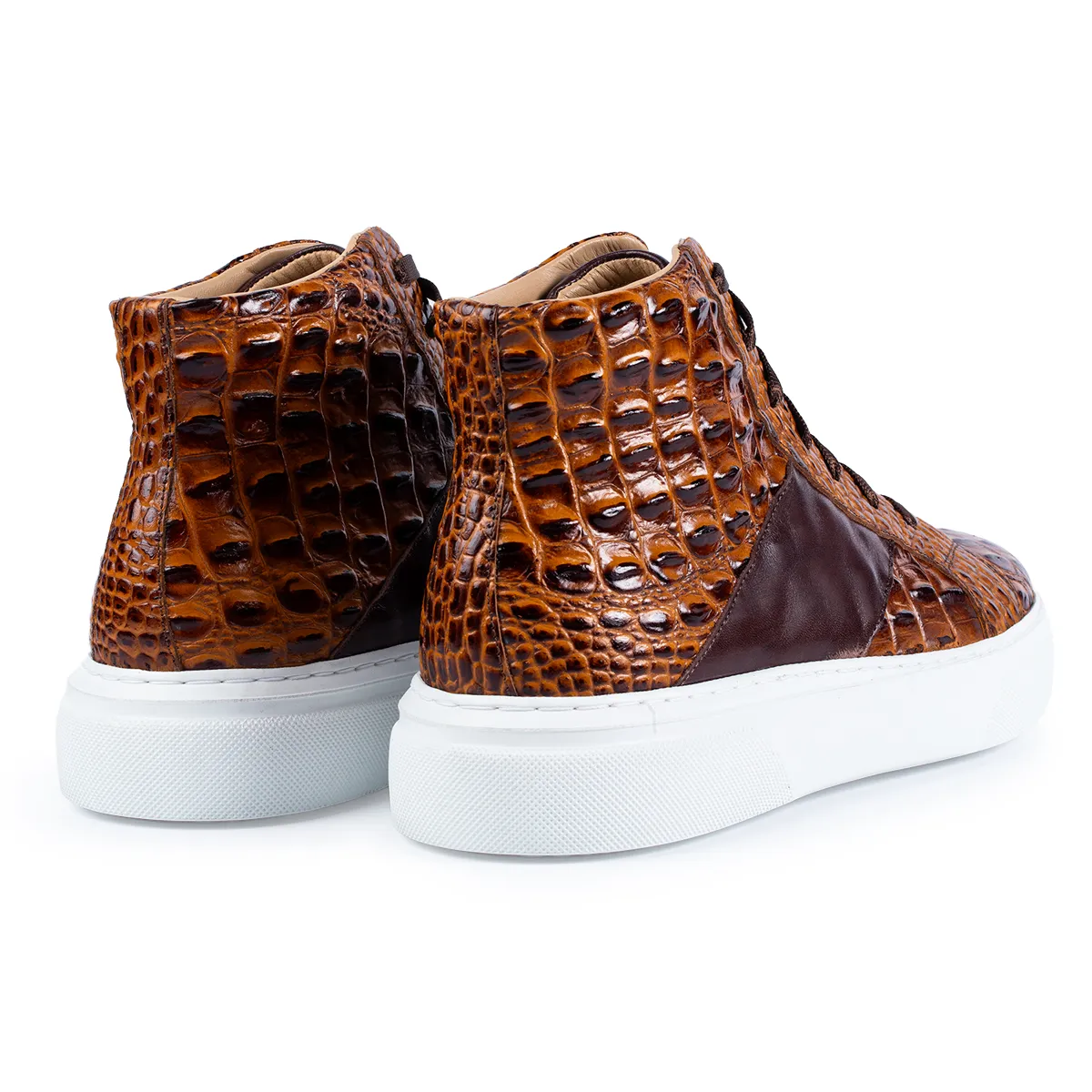 Lucas Shoes 855 Croco ghete barbati maro piele