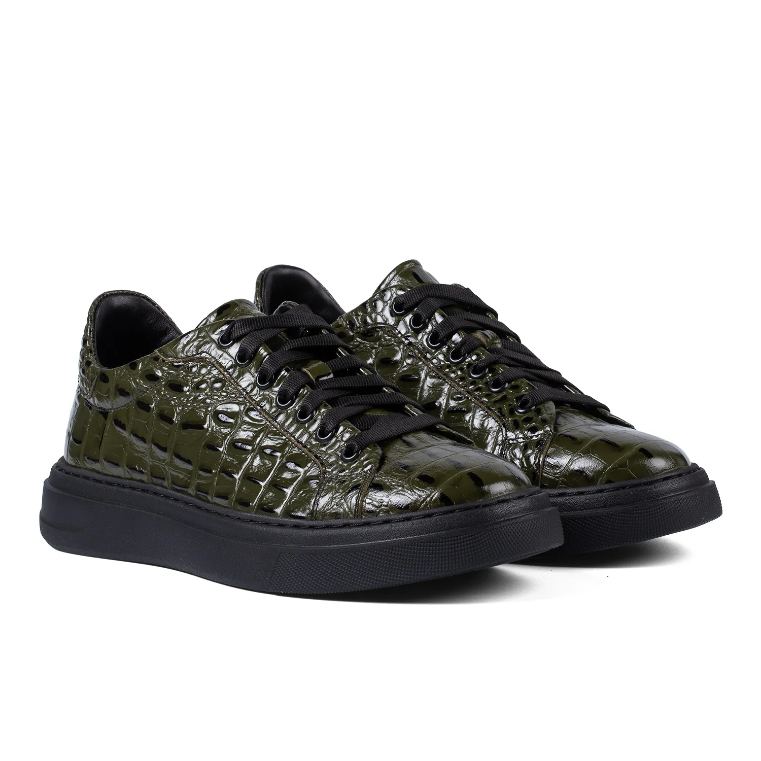 Lucas Shoes Sneaker 510 Chile sneakers verde croco piele