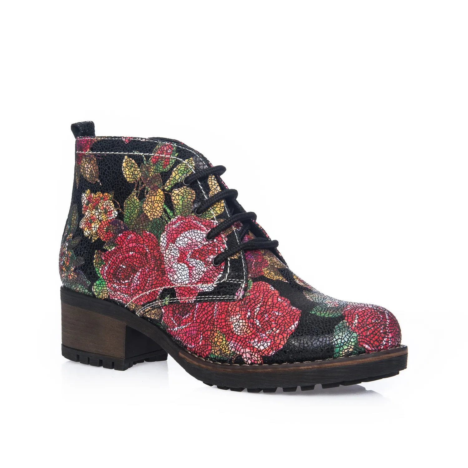 Catinca Shoes BC16 PF ghete damă flori piele naturală
