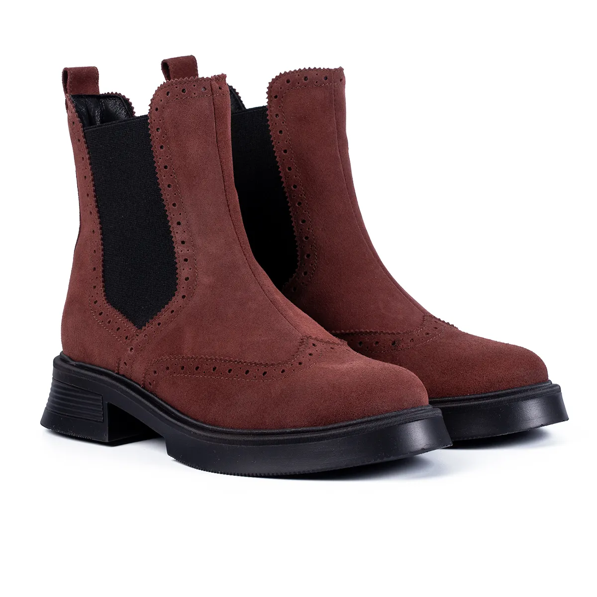 Lucas Shoes 400 ghete damă piele vișiniu velur