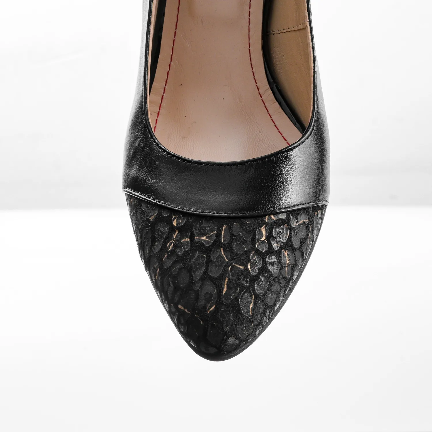 Catinca Shoes A73 NFA pantofi piele naturala negri auriu