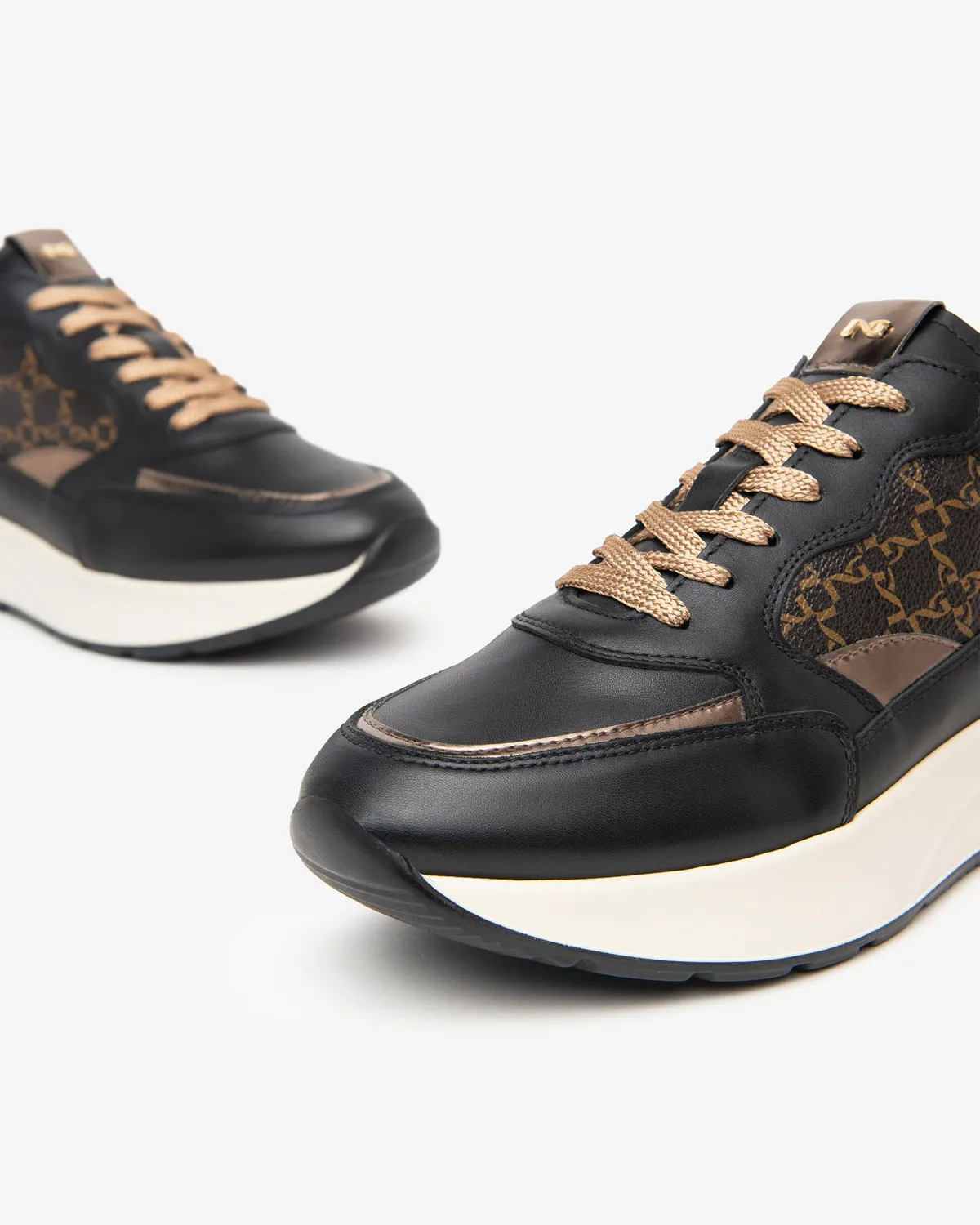 NeroGiardini sneakers damă piele și material tehnic