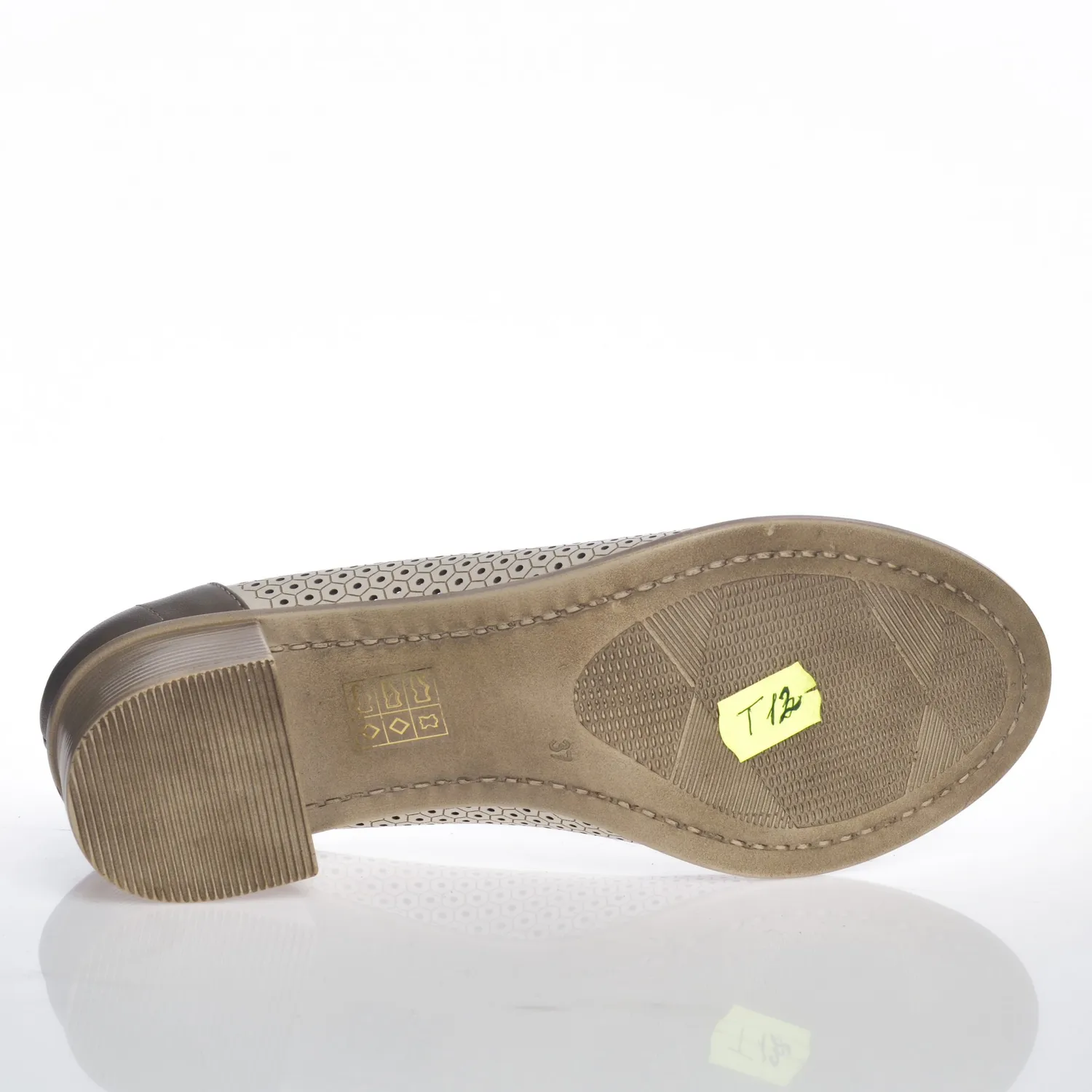 Catinca Shoes T2 BG pantofi piele naturala bej cu gri