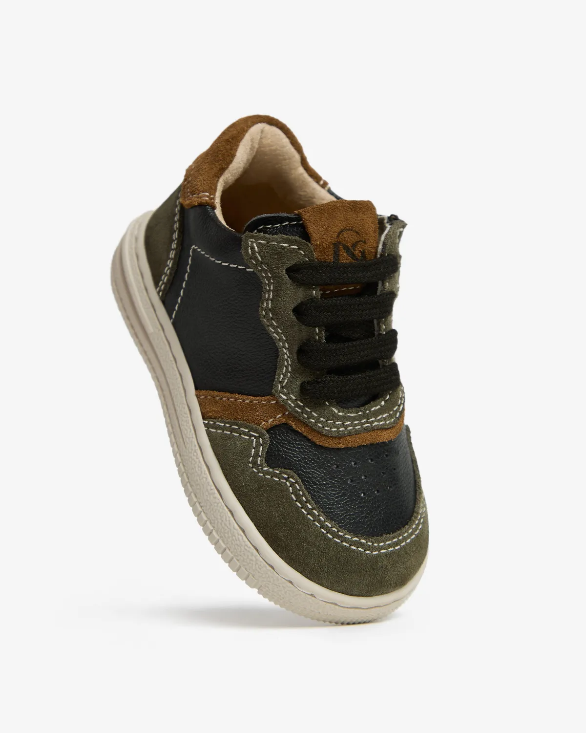 NeroGiardini sneakers băieței piele și velur toamnă comozi