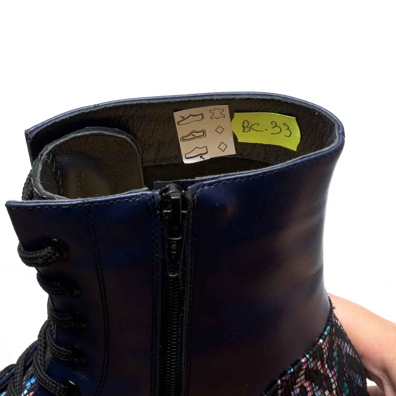 Catinca Shoes BC33 BBZ bocanci dama piele blue box zigzag