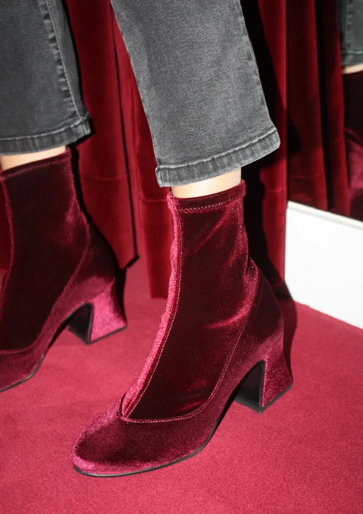 Flagelus D'Orsey Booty Garnet botine catifea grena