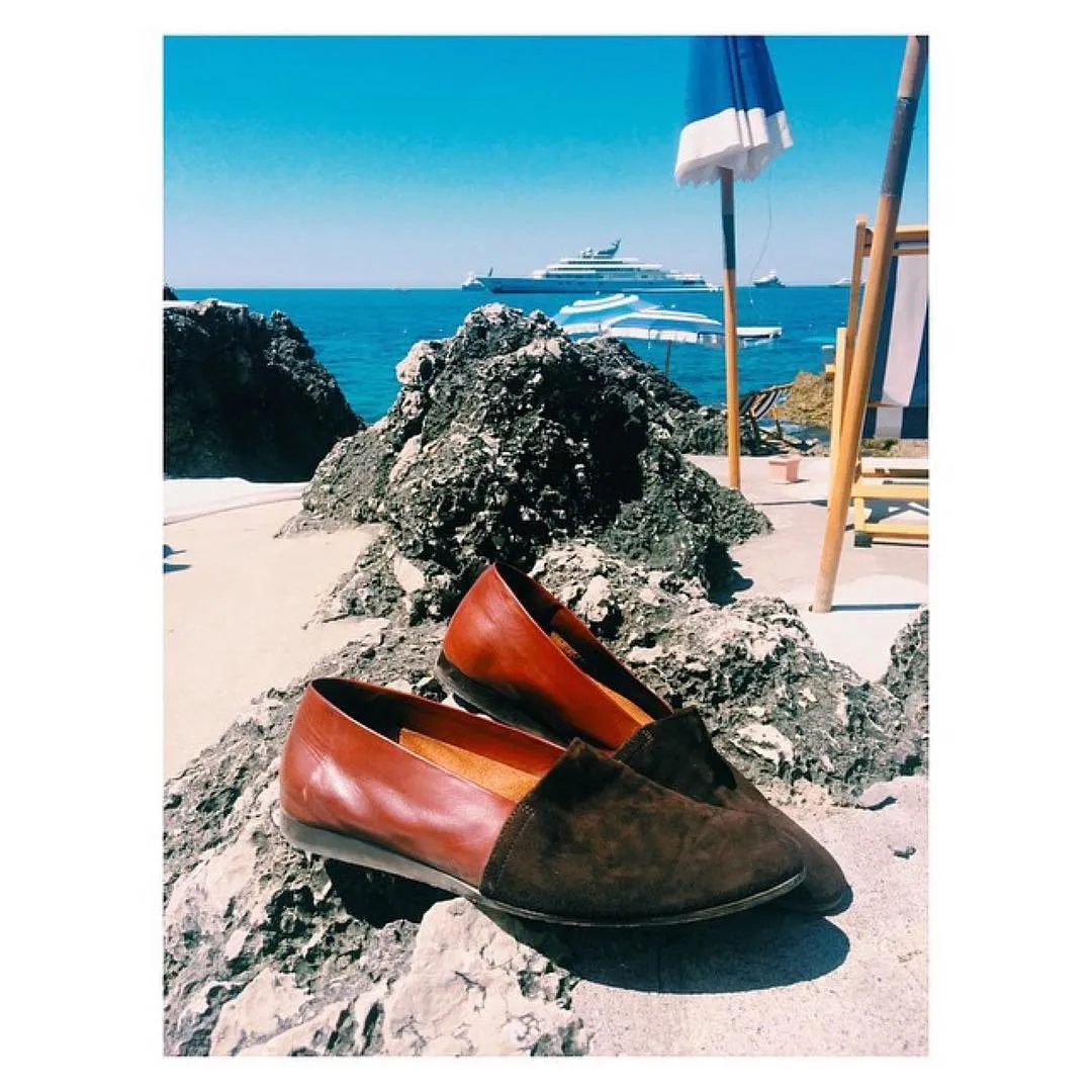 Cecilia Bringheli Amalfi espadrile maro piele intoarsa