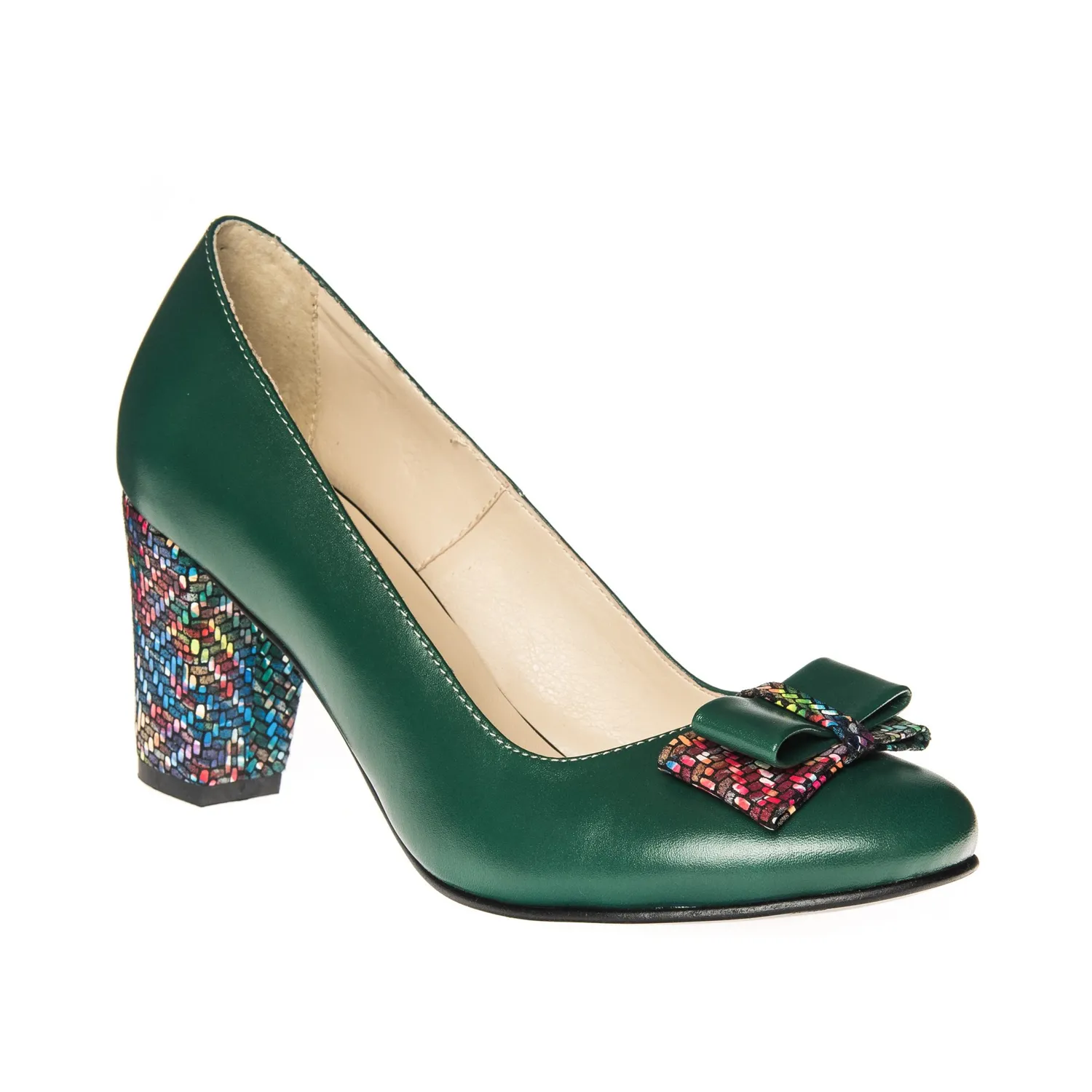 Catinca Shoes R5 VMA pantofi piele naturala verde asimetric