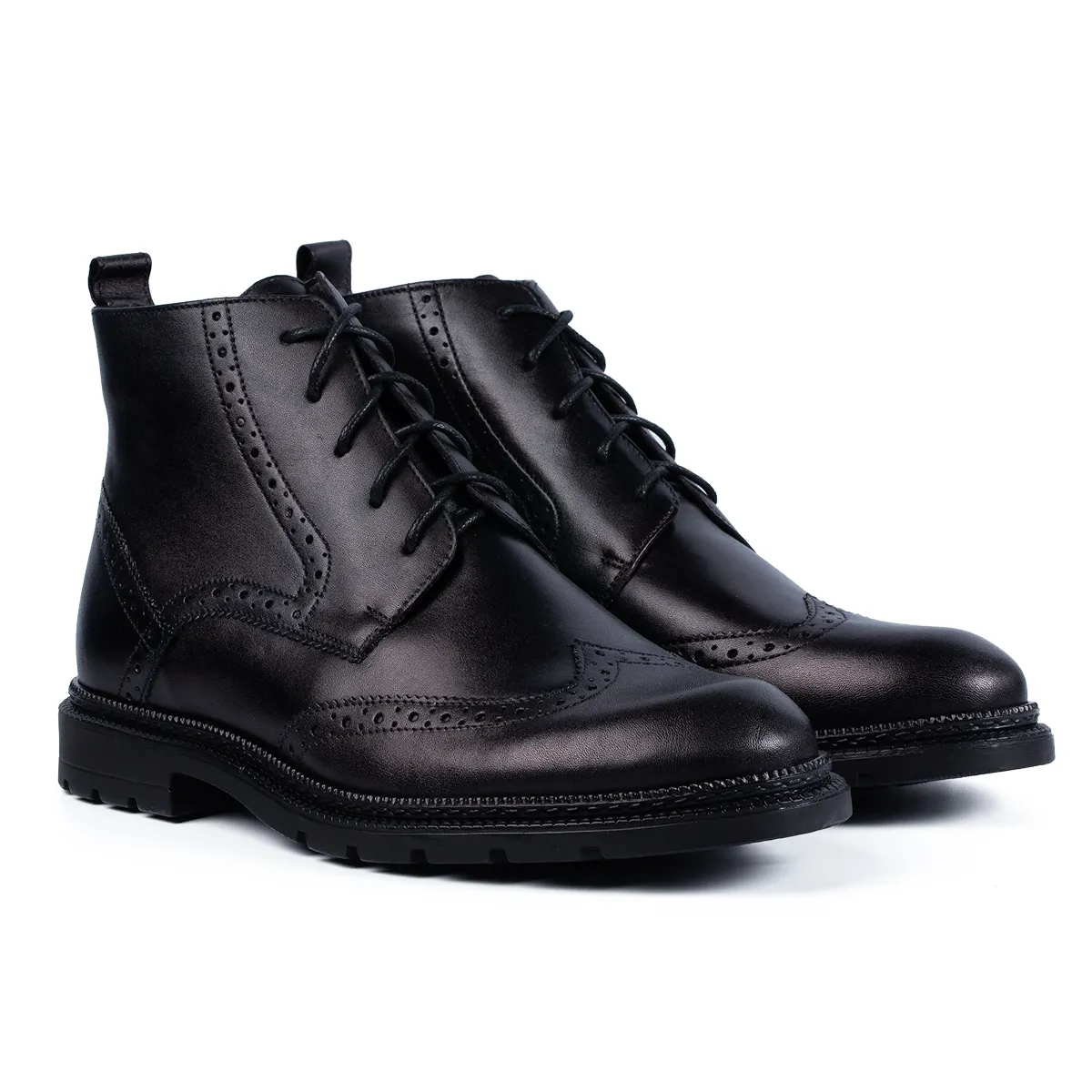 Lucas Shoes 850 Gross ghete negru piele naturală