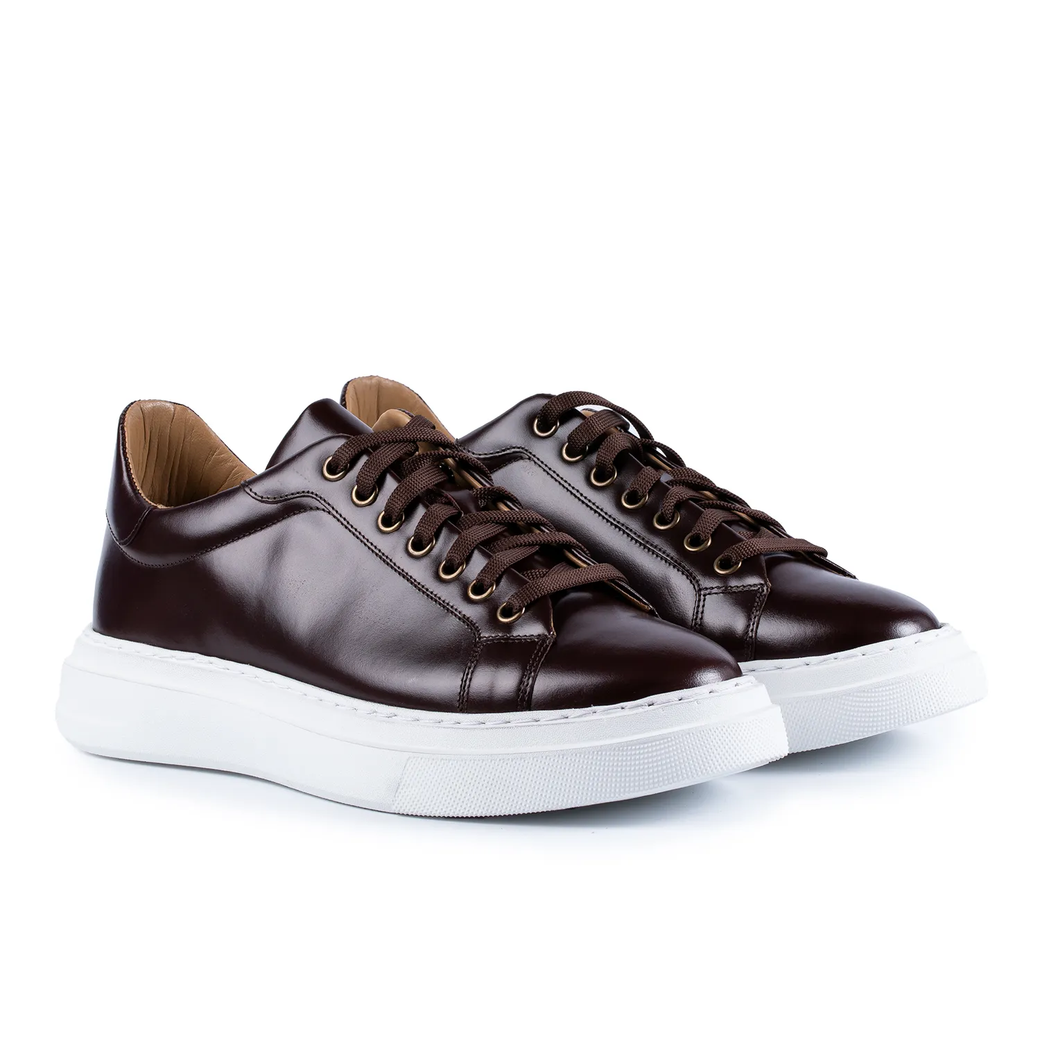 Lucas Shoes 510 Chile sneakers maro închis piele naturală