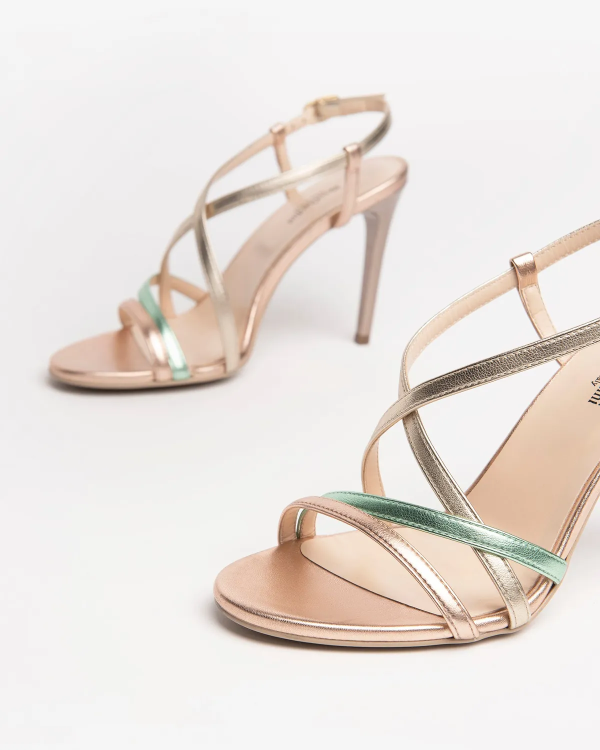NeroGiardini sandale piele dama toc 9,5 cm multicolor