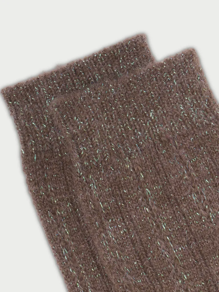 Flagelus Crown and Crotchet Brown sosete maro bumbac