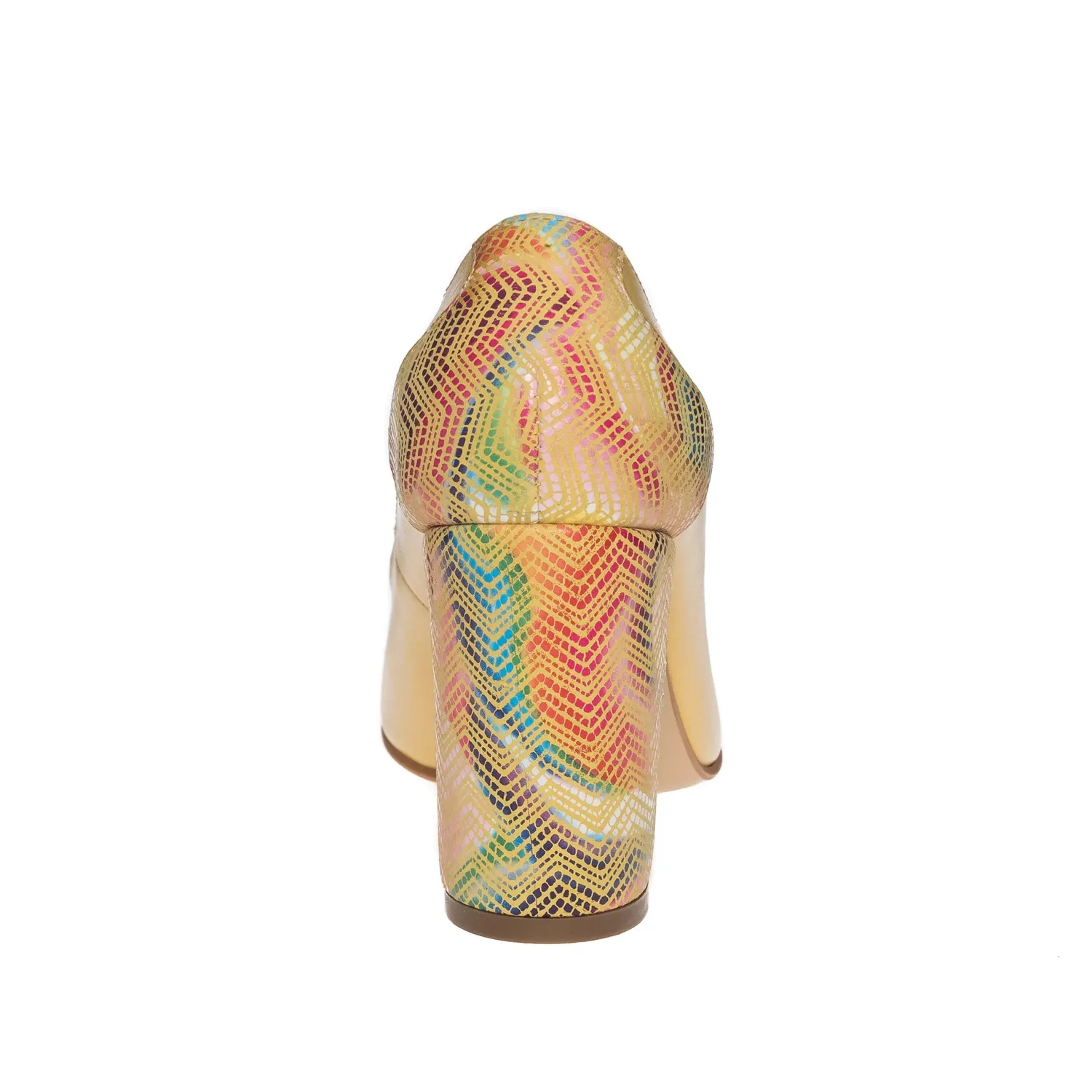 Catinca Shoes 112 GM pantofi dama galbeni toc multicolor