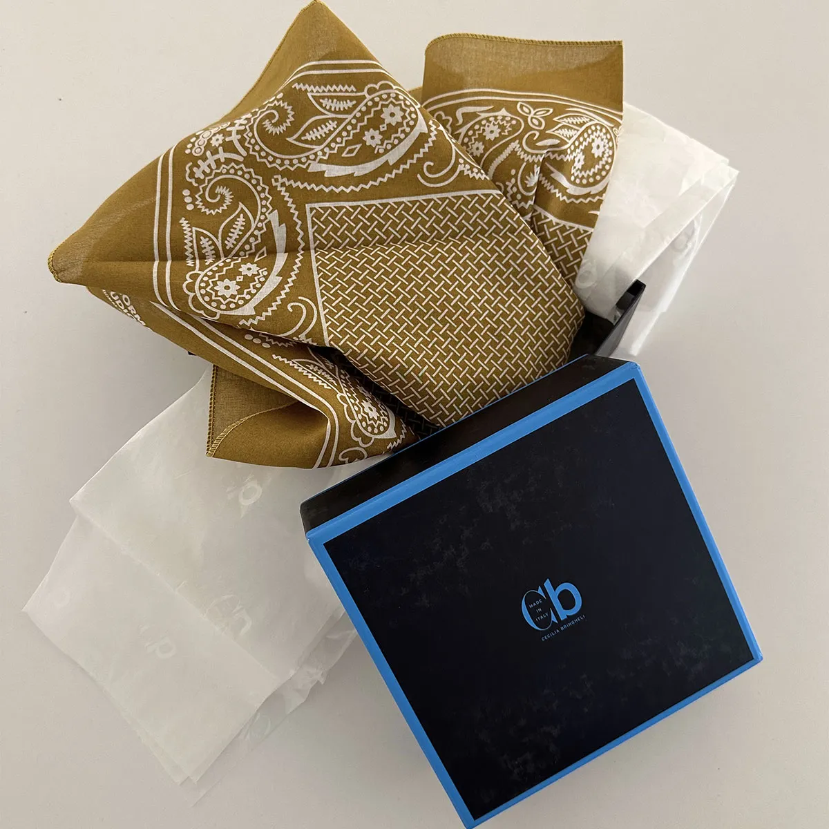 Cecilia Bringheli Bandana eșarfă bumbac tobacco