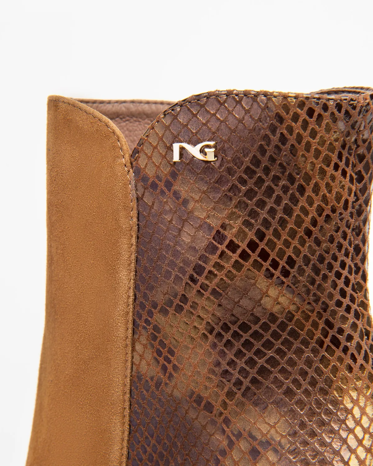 NeroGiardini Botine Dama Piele Toc Animal Print