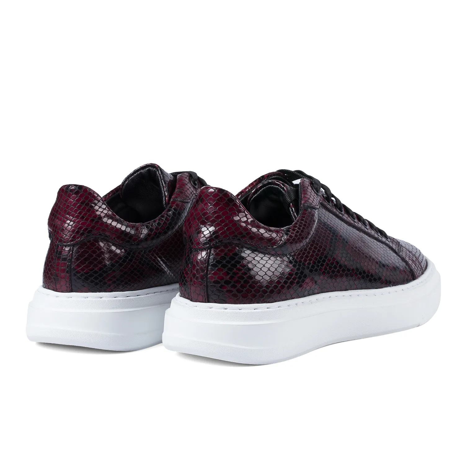 Lucas Shoes 510 Chile Snake sneakers bordo piele naturala