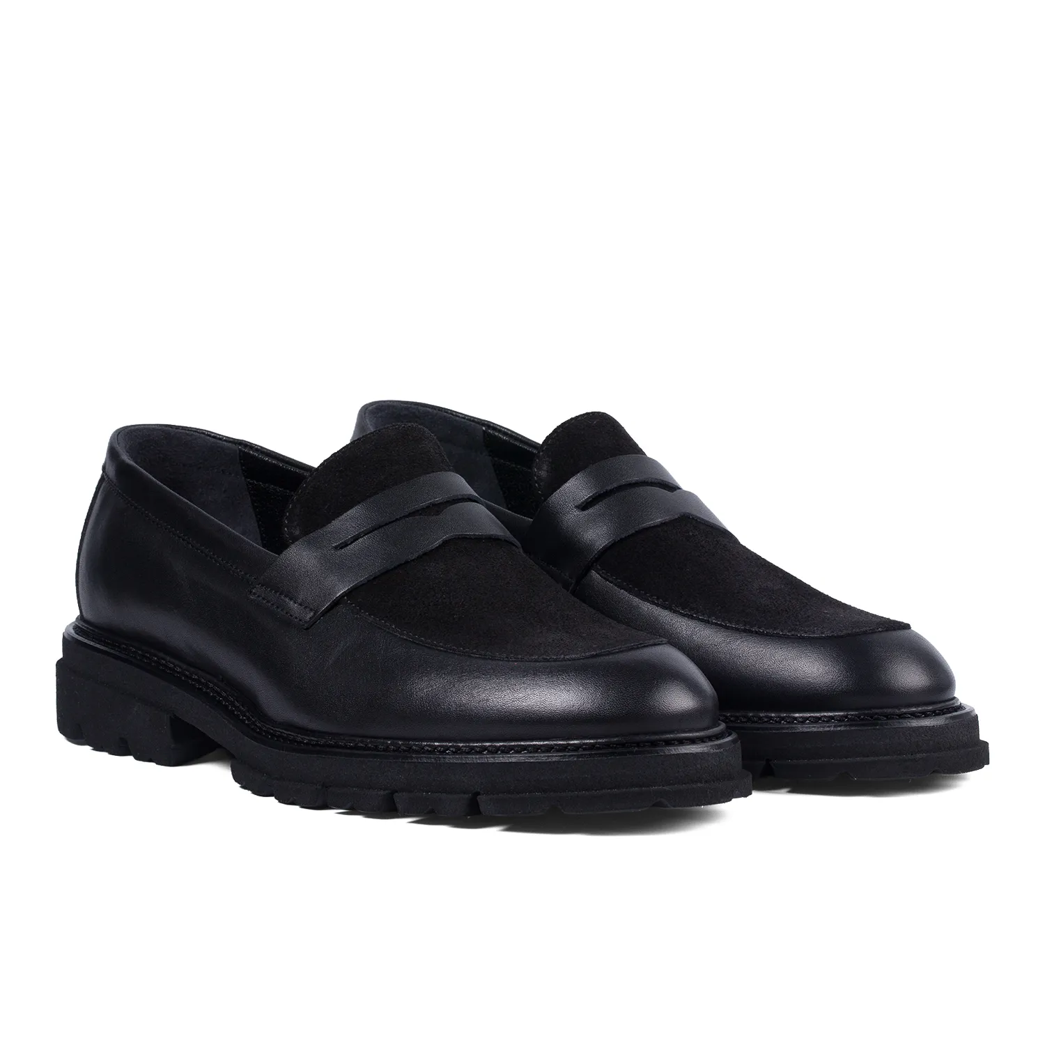 Lucas Shoes Ezra Ukr mocasini negri velur box piele