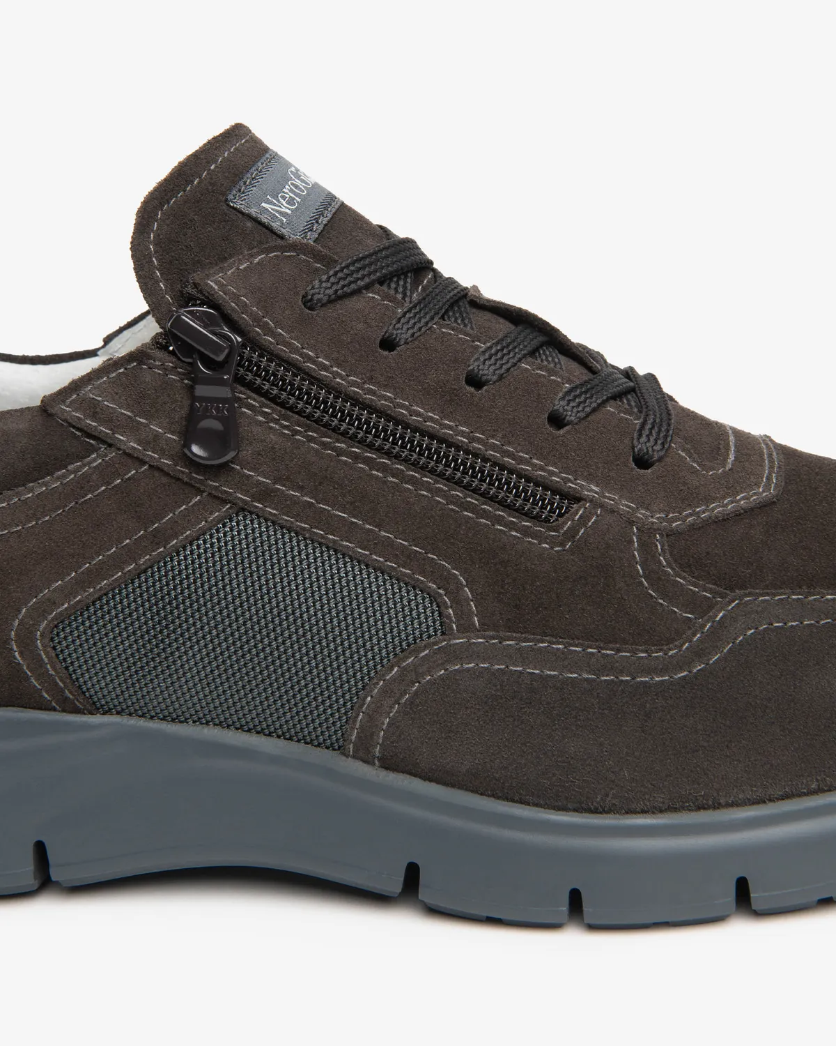 NeroGiardini sneakers barbati piele intoarsa cu panza