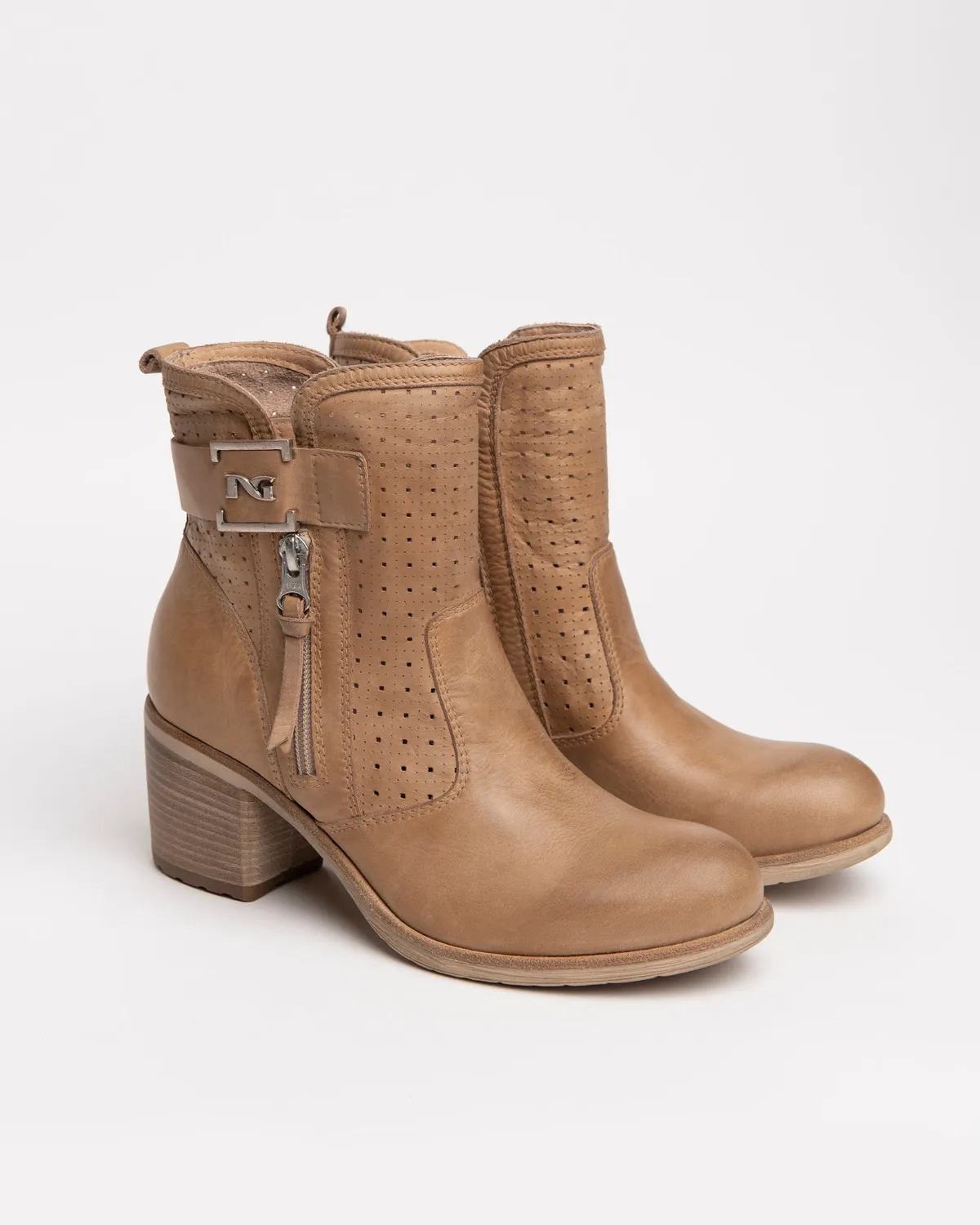 NeroGiardini botine piele damă Texas toc 6,5 cm