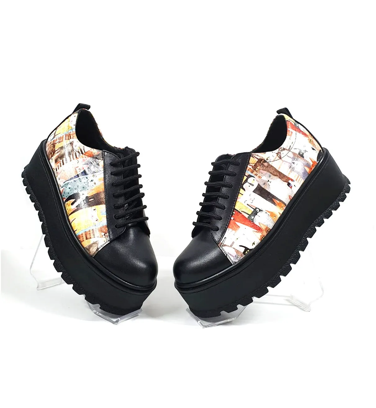 Catinca Shoes X3 NP pantofi dama negru pisici piele
