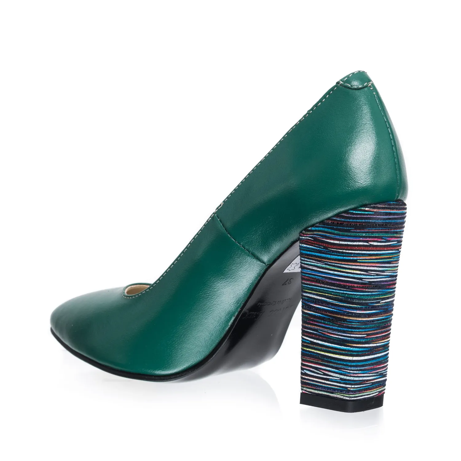 Catinca Shoes 2691 VTD pantofi dama piele verde dungi