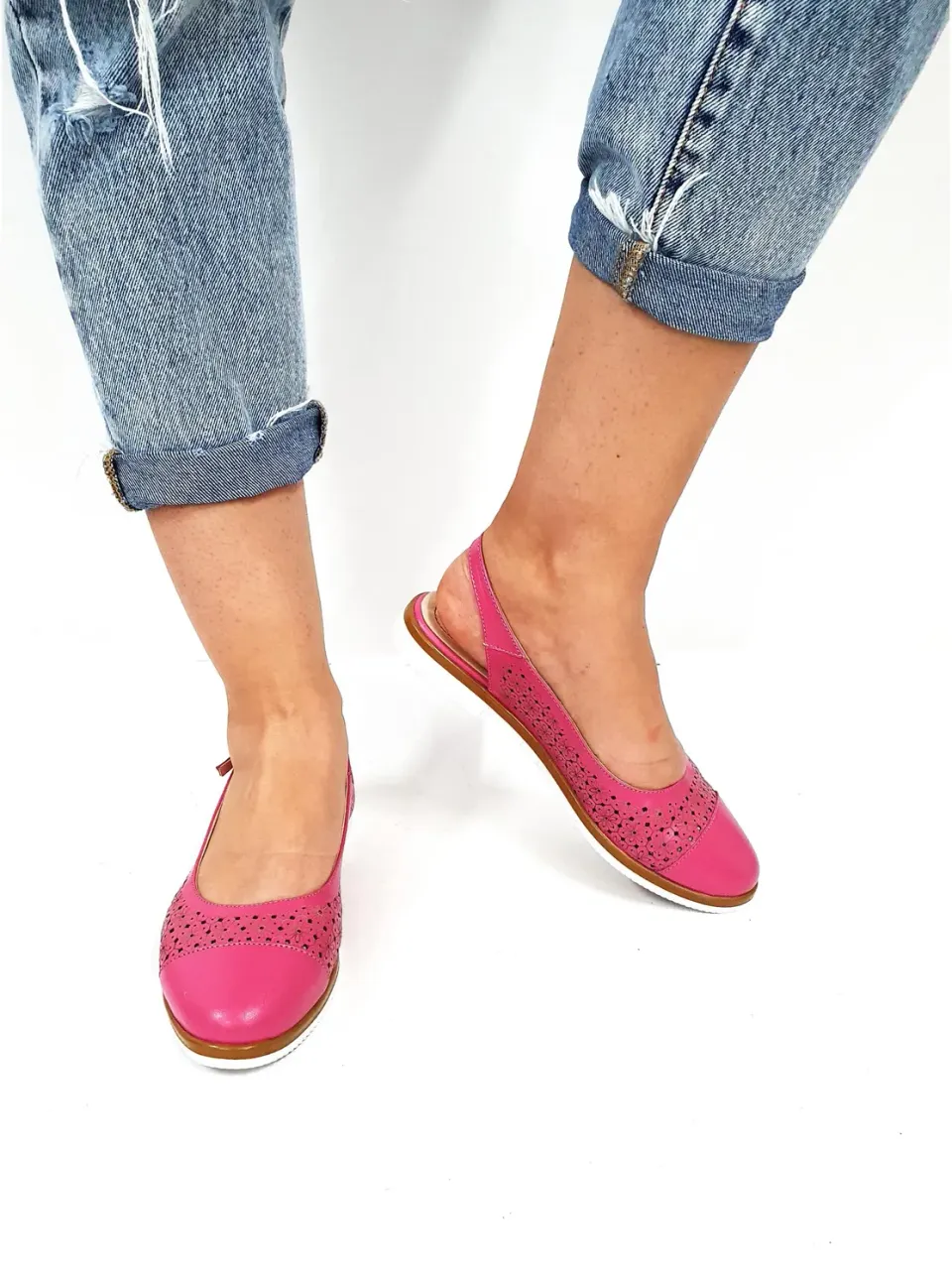 Catinca Shoes T16 R sandale piele roz simple