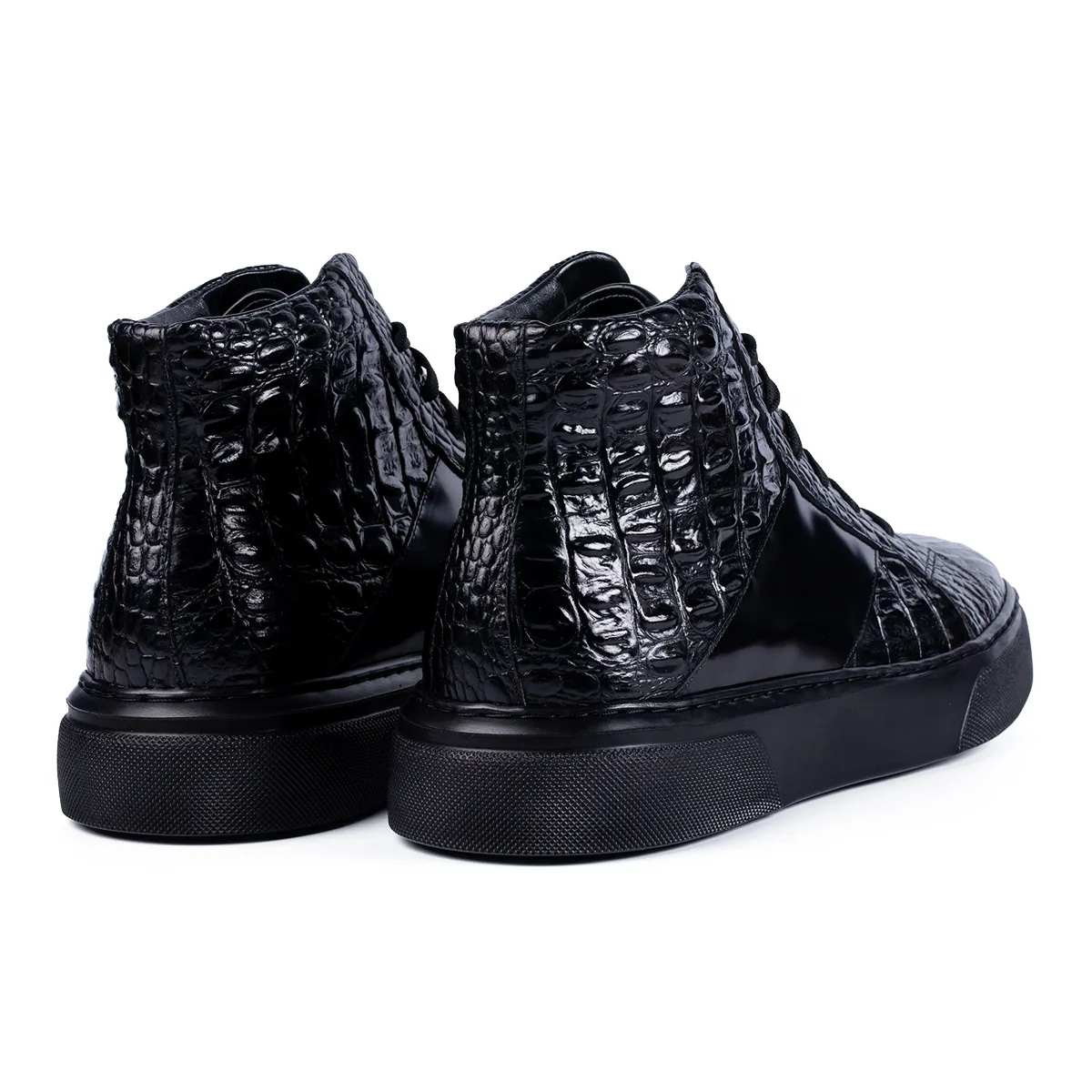 Lucas Shoes 855 Croco ghete barbati negre toamna-iarna