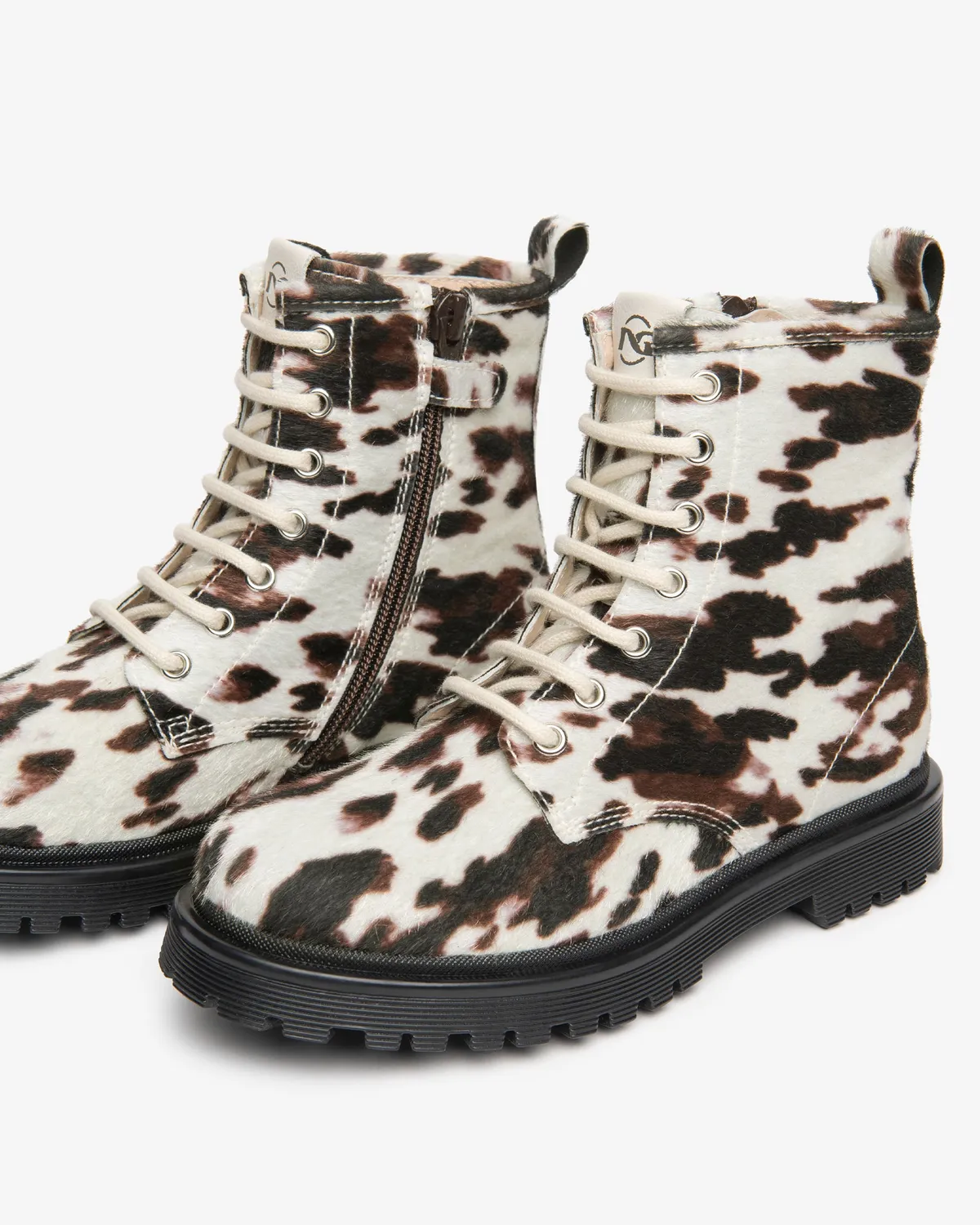 NeroGiardini bocanci fete piele animal print cu fermoar
