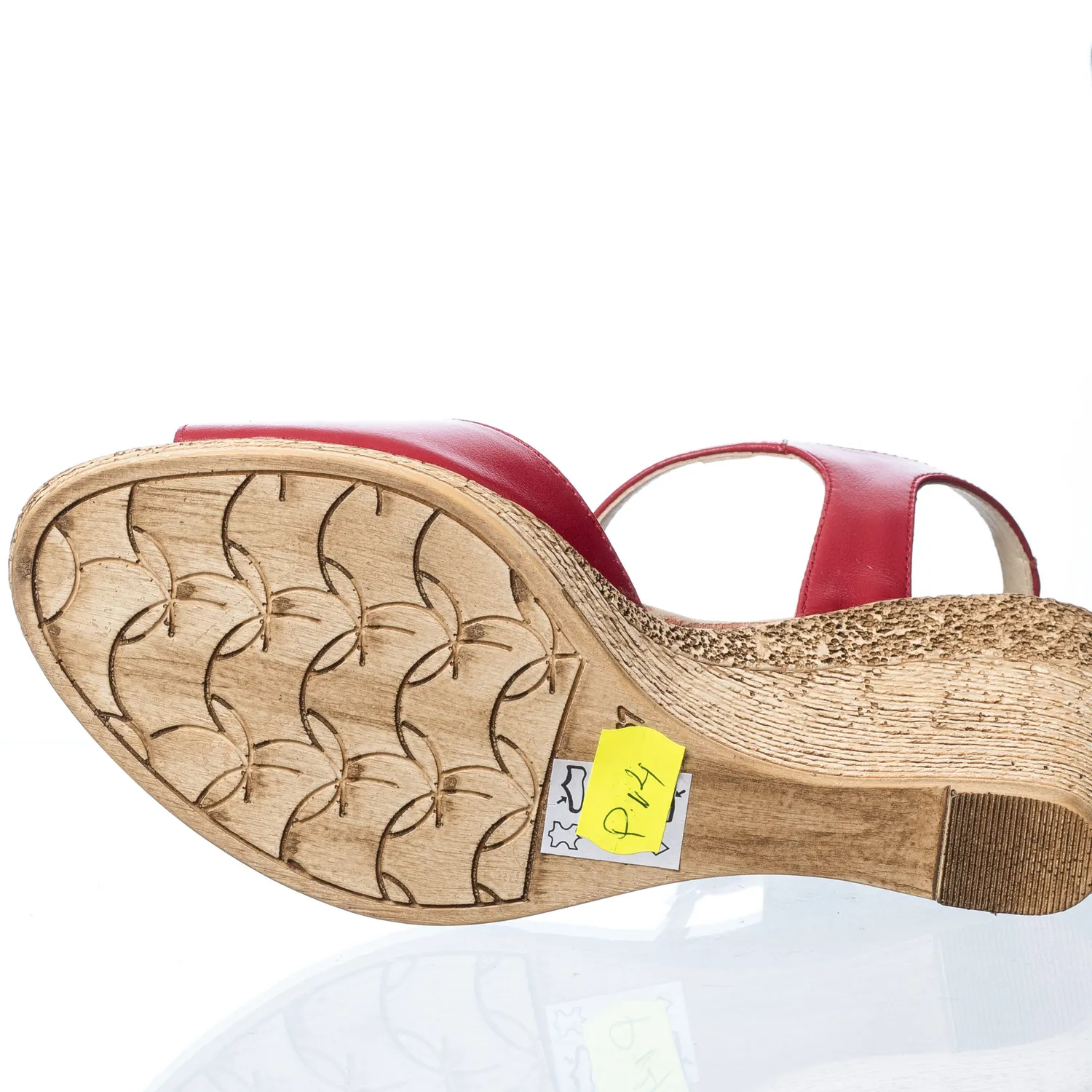 Catinca Shoes P14 R sandale dama rosu piele naturala