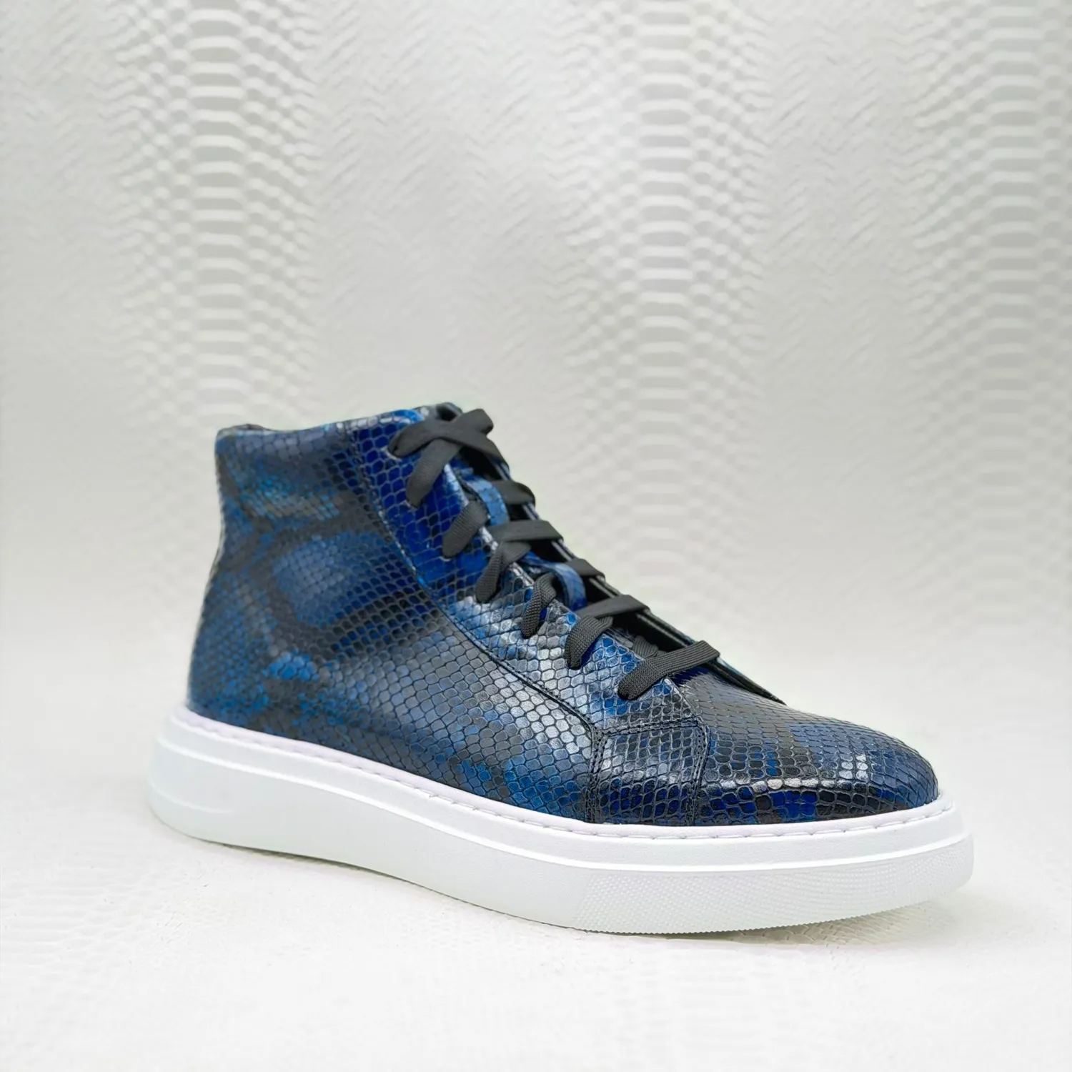 Lucas Shoes 855 A Snake ghete blue piele naturala