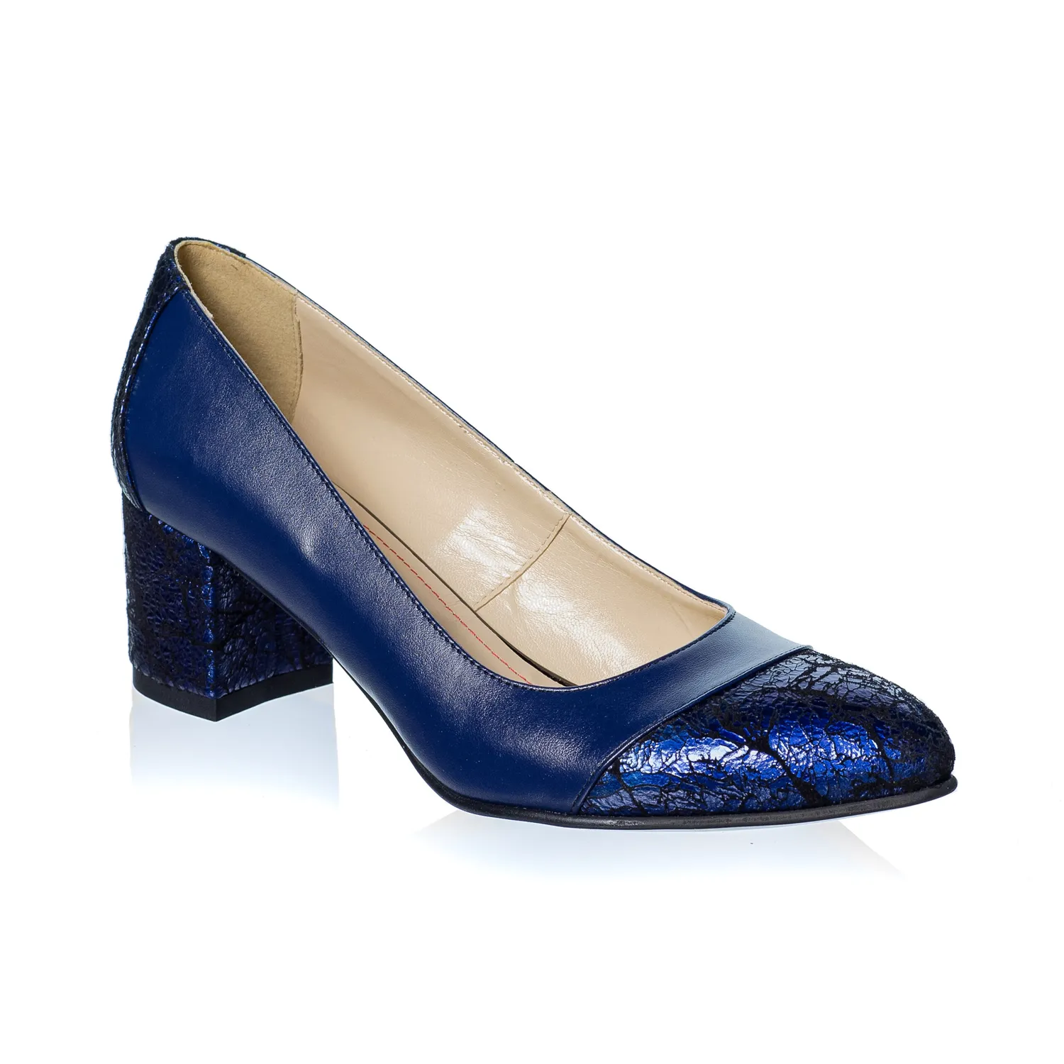 Catinca Shoes A5 BSB pantofi dama piele blue straveziu