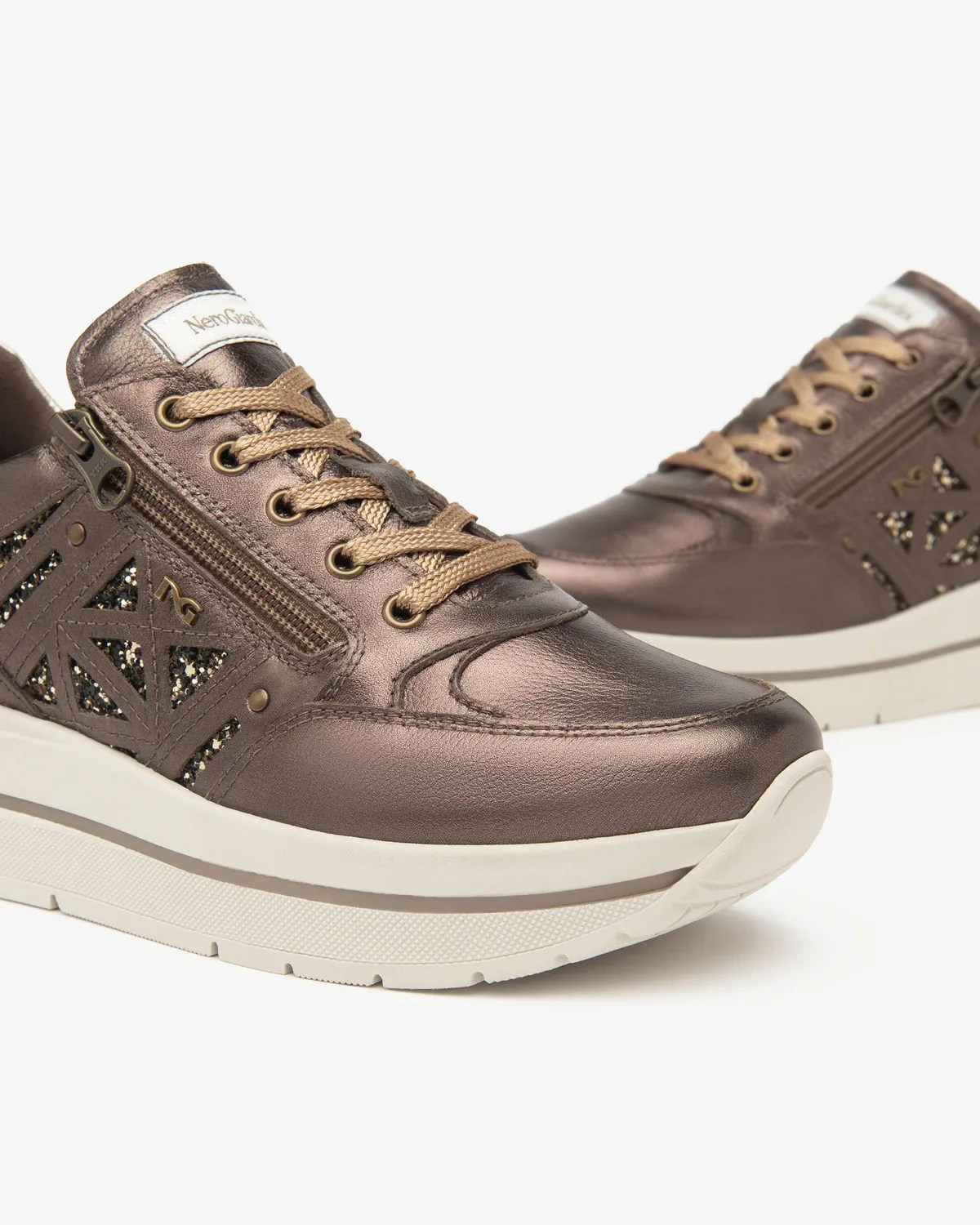 NeroGiardini sneakers damă piele textil Memory