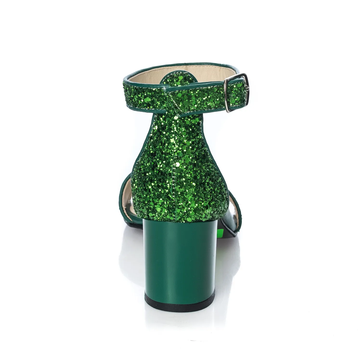 Catinca Glitter Verde S7 GV sandale dama verde piele naturala