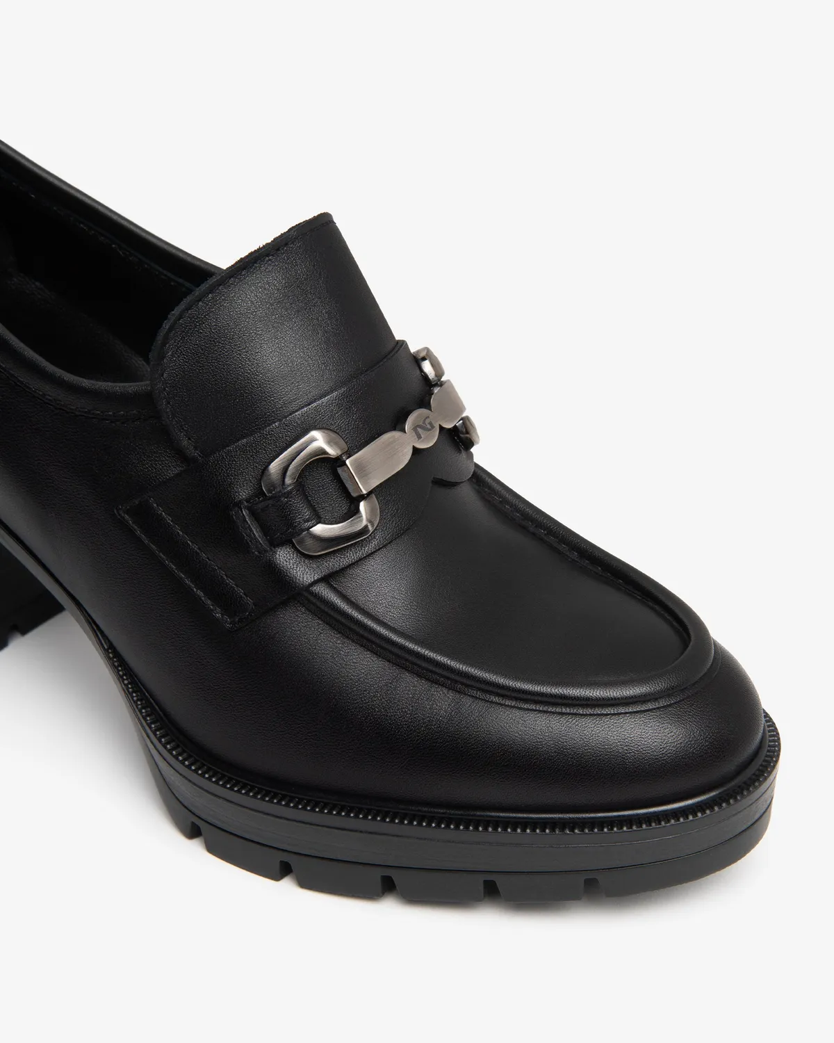 NeroGiardini mocasini damă piele cu toc 8 cm