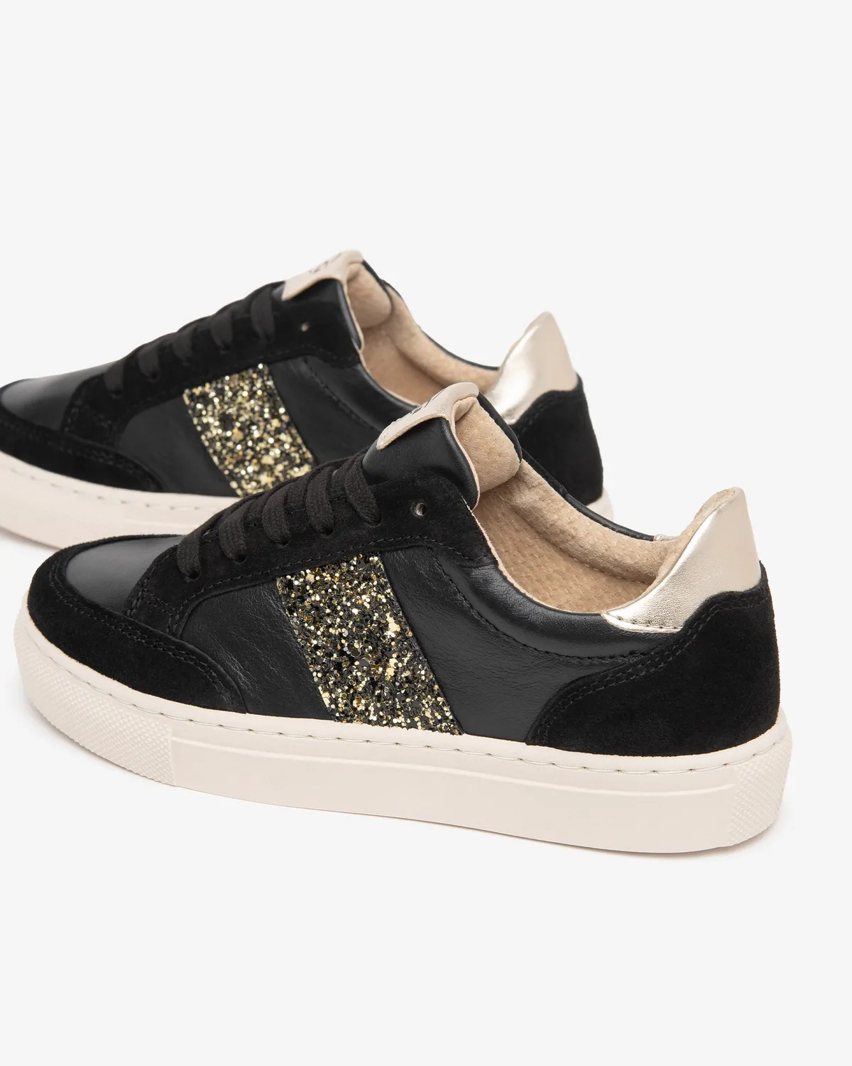 Sneakers fete NeroGiardini piele cu glitter toamna