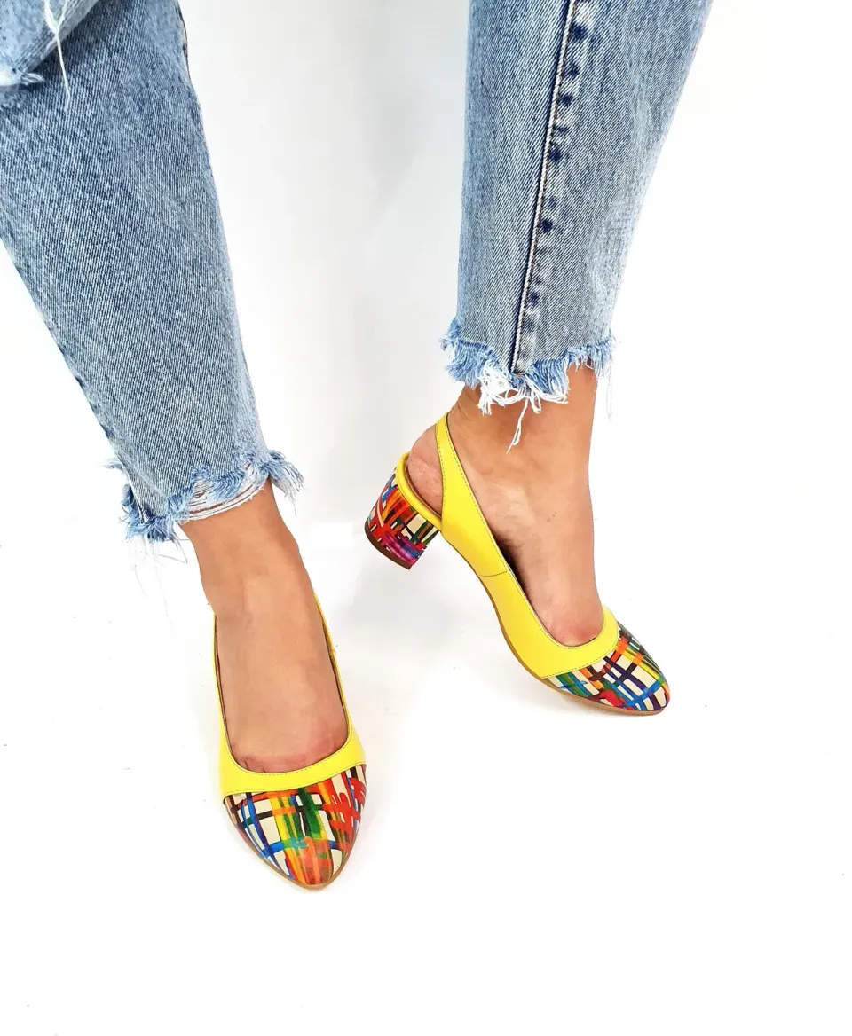 Catinca Shoes A55 GLC sandale piele galben