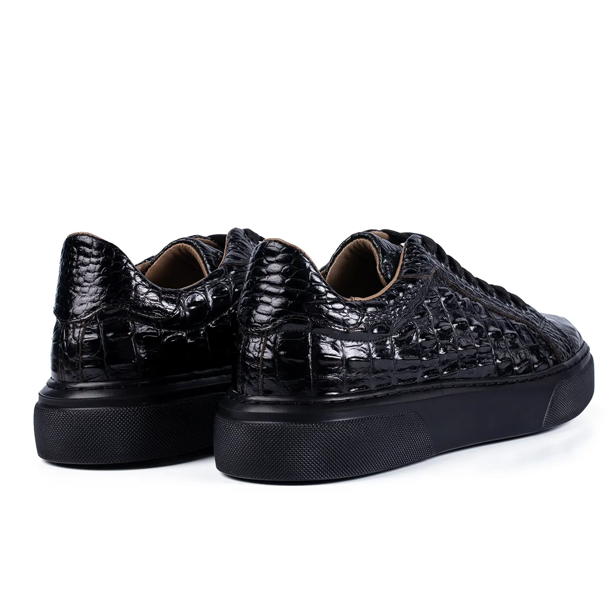 Lucas Shoes Sneaker 510 Croco sneakers negri piele naturala