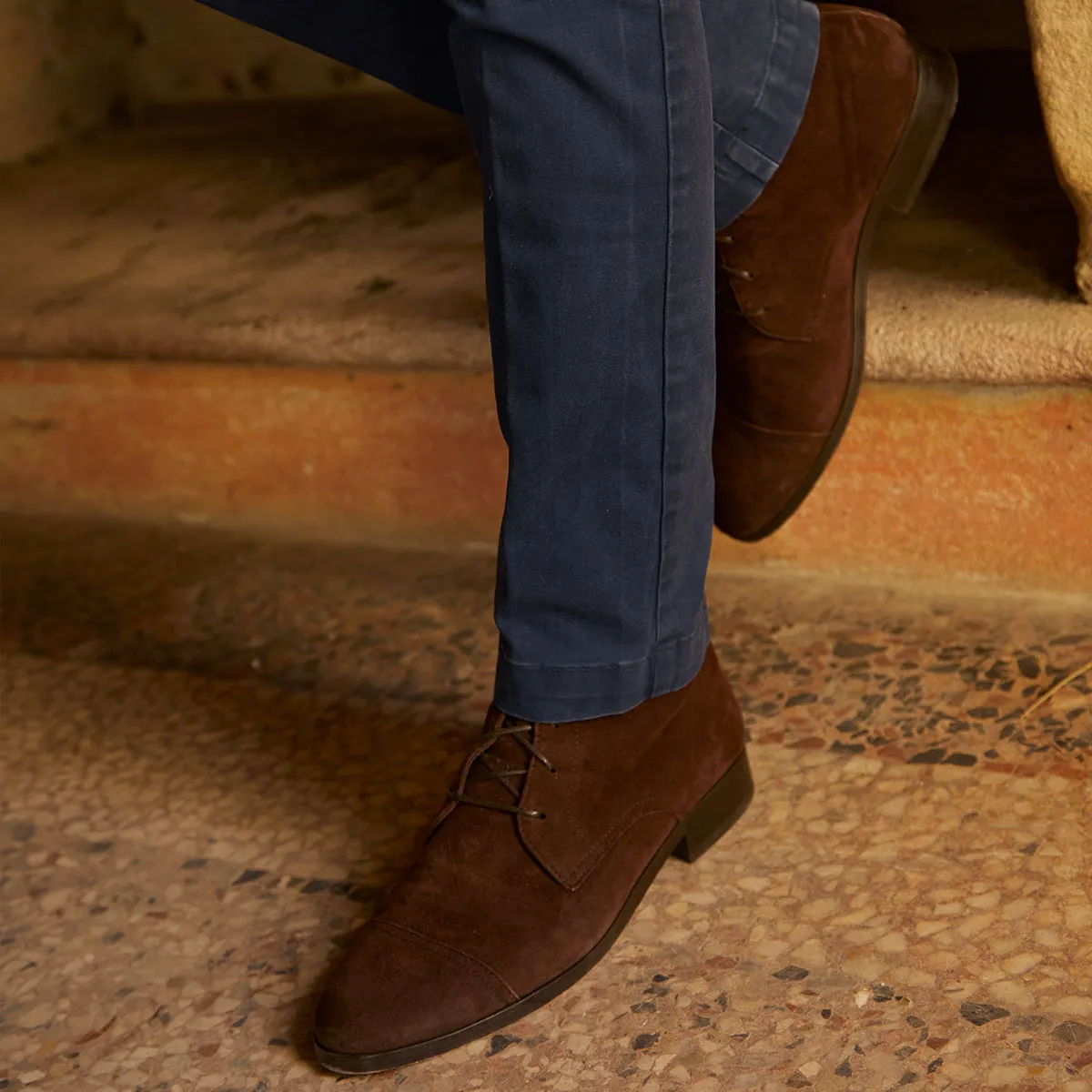 Cecilia Bringheli Eva Dark Brown botine piele întoarsă