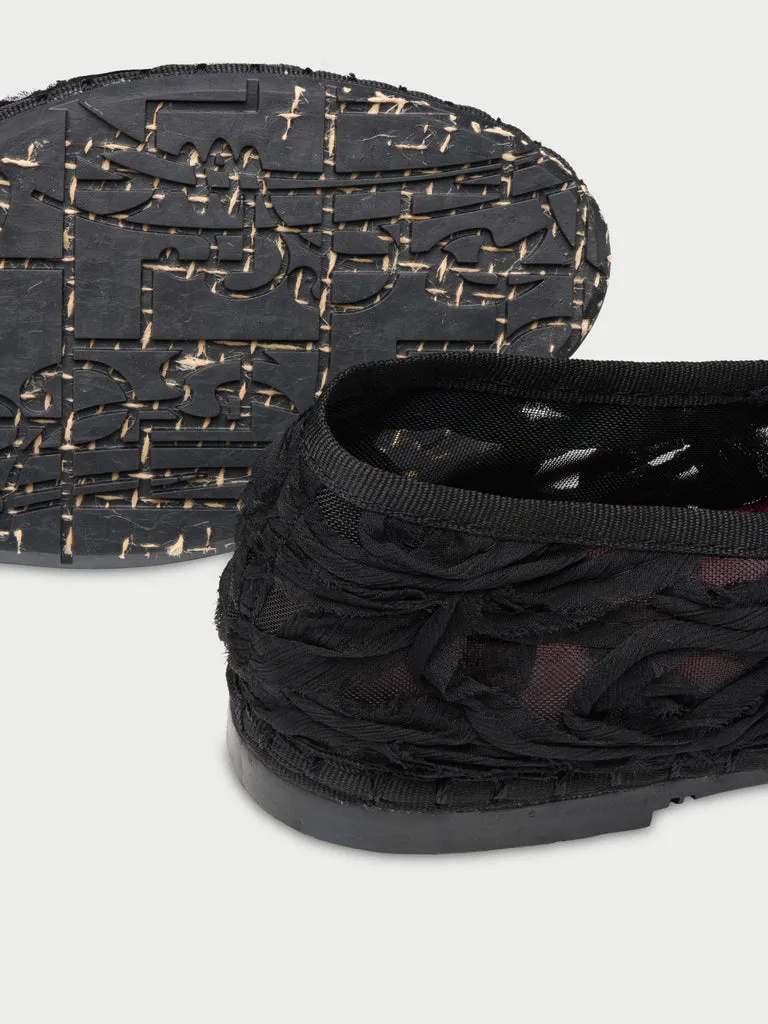 Pierre Lace Black balerini dantela negru catifea