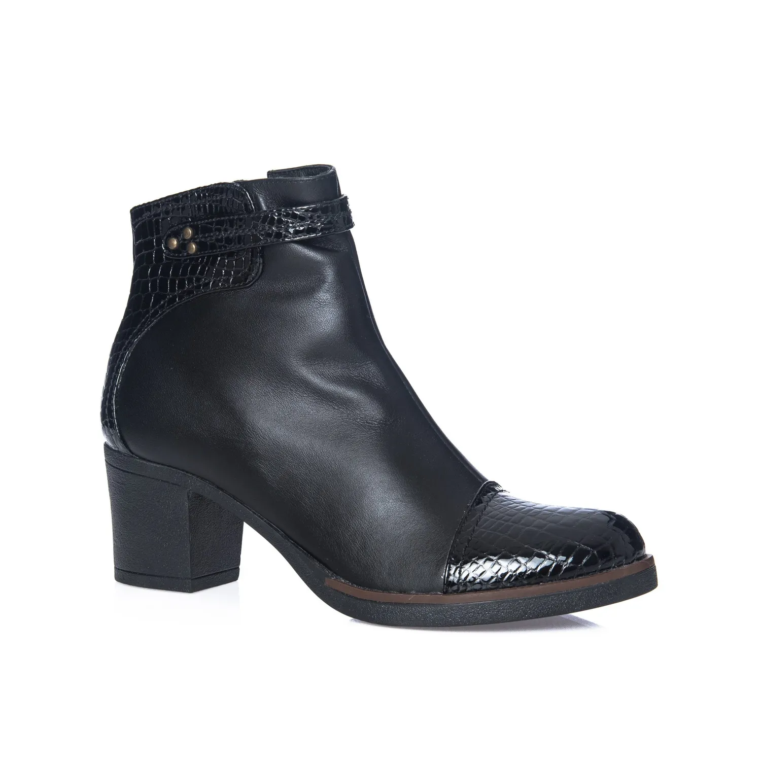 Catinca Shoes 80 NBC ghete dama piele neagra croco
