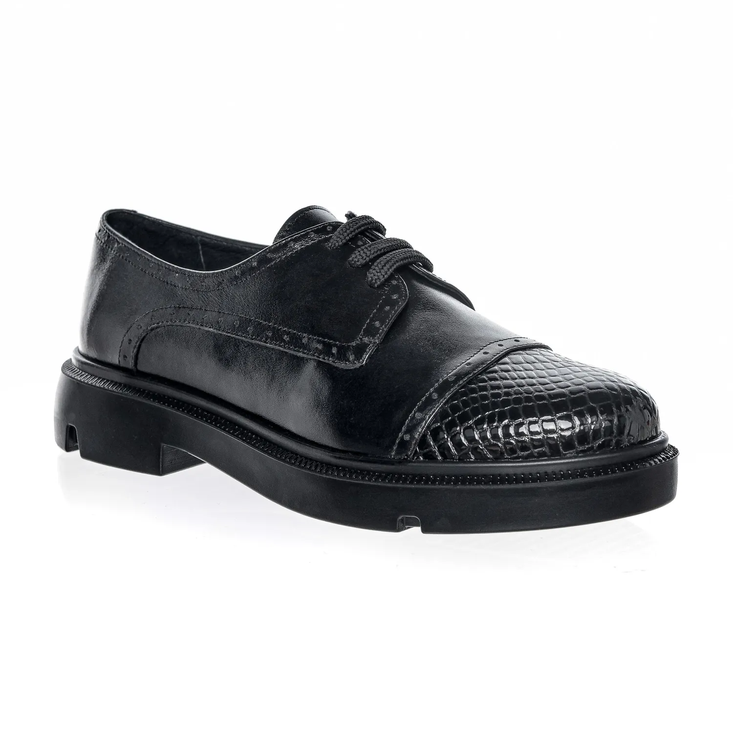 Catinca Shoes G11 NNC pantofi dama negru croco