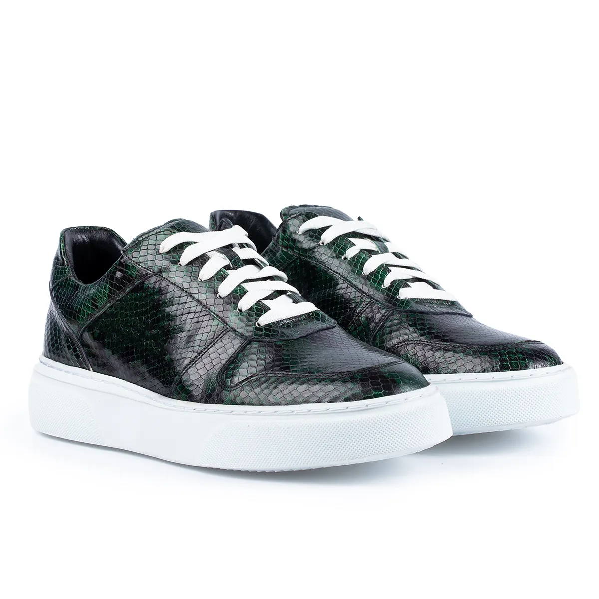 Lucas Shoes 001 sneakers barbati verde piele naturala