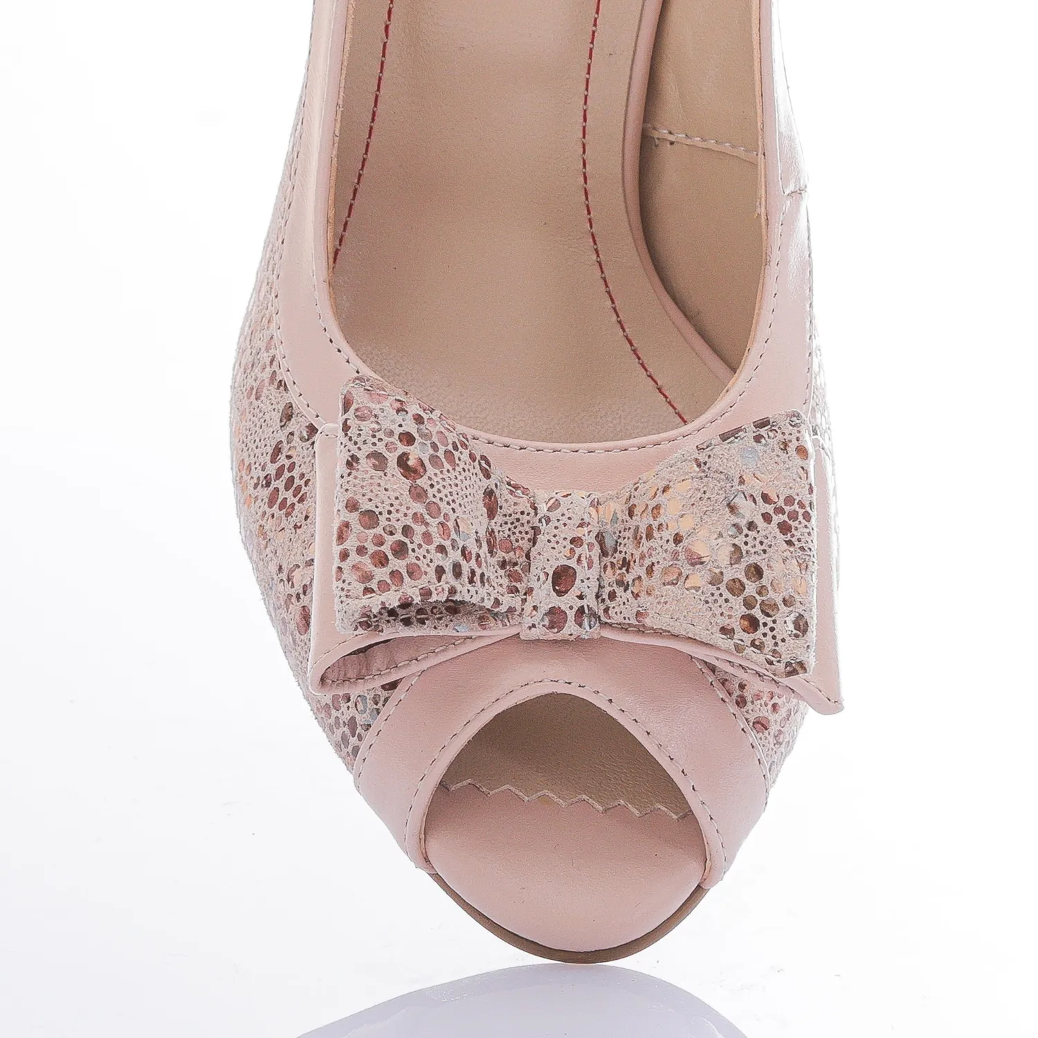 Catinca Shoes F22 sandale dama piele bej imprimeu
