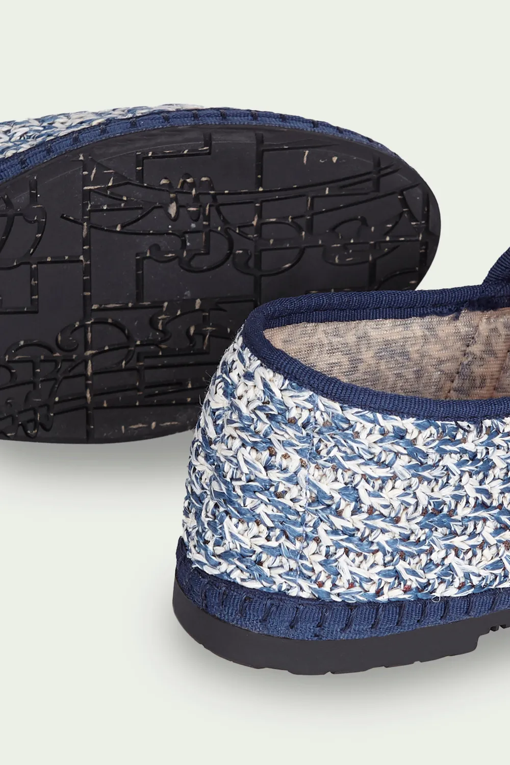 Flagelus Pierre Braid Navy balerini rafie bleumarin