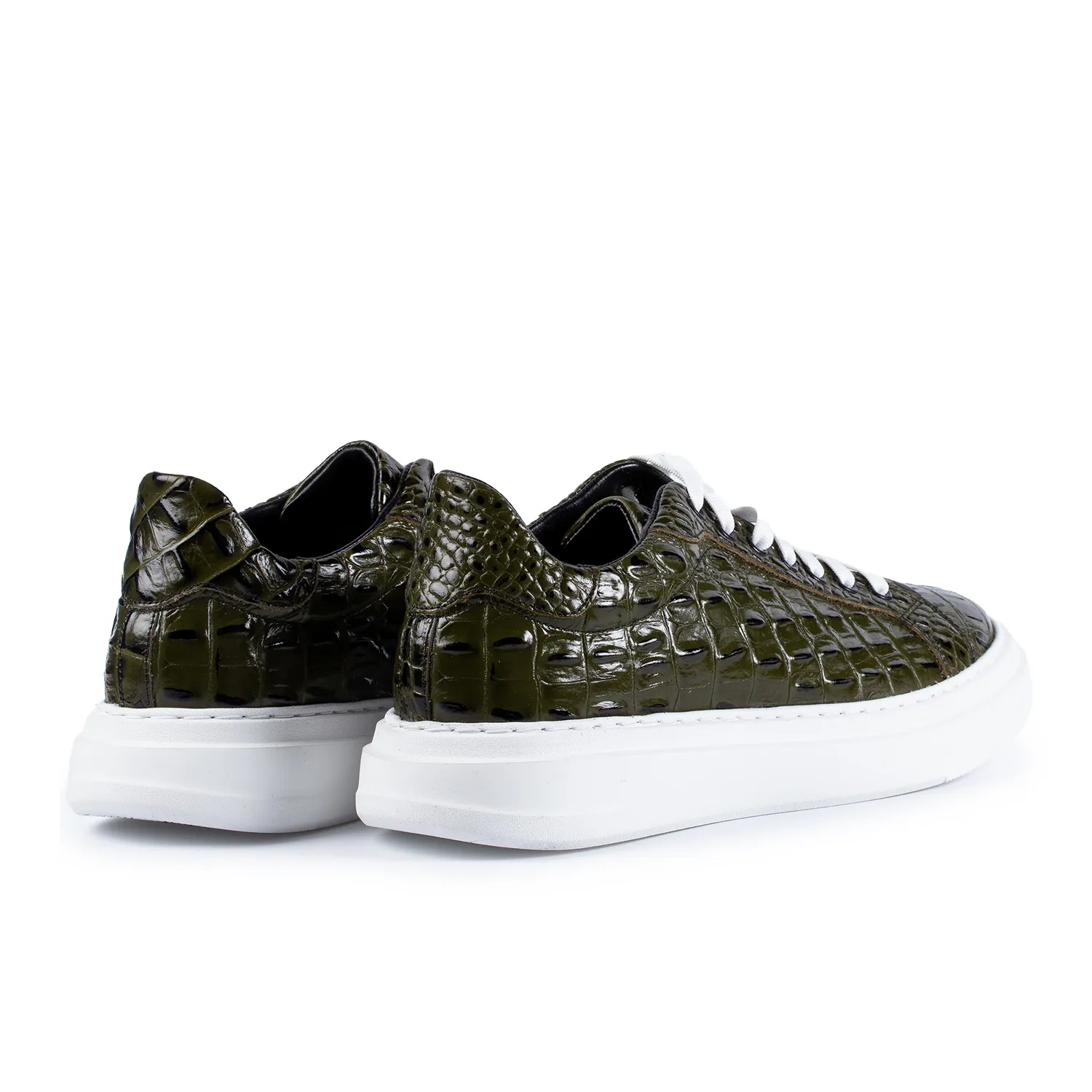 Lucas Shoes 510 Chile sneaker barbati verde croco piele