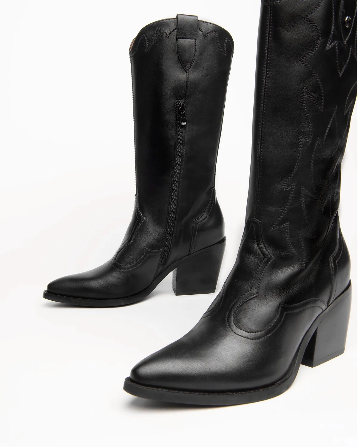NeroGiardini Cizme piele dama toc western 75 mm