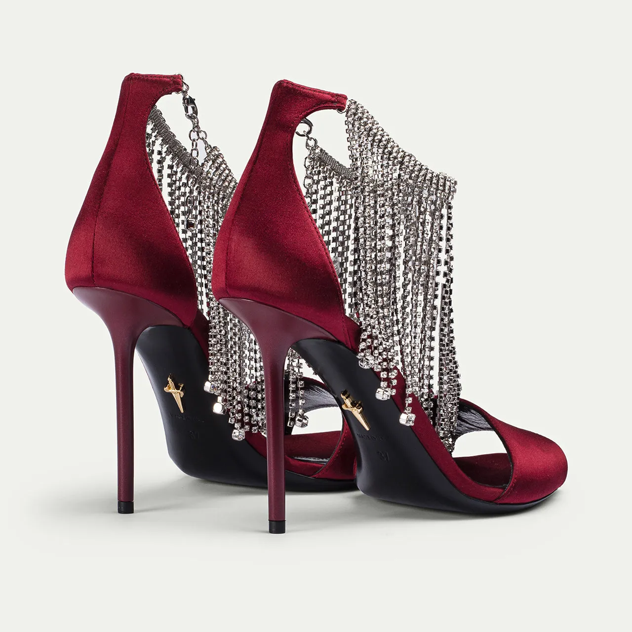 Cesare Paciotti Medea sandale satin bordo toc 10 cm
