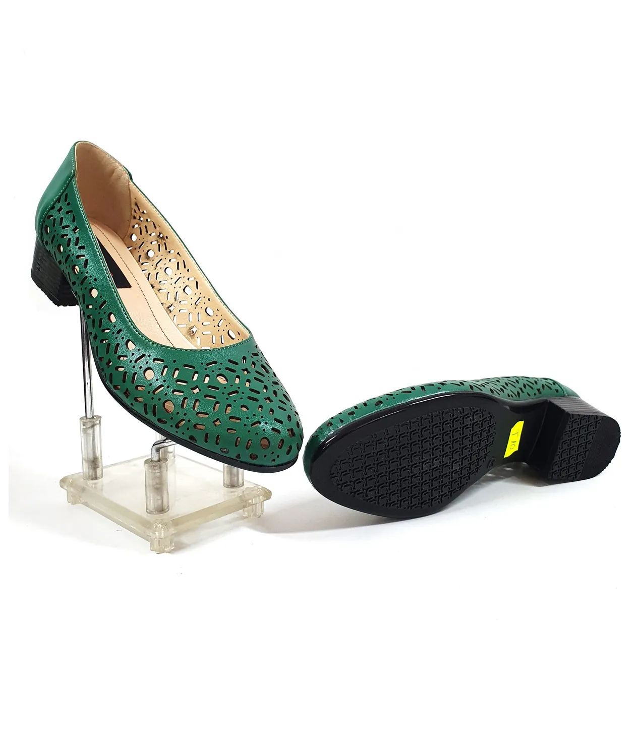 Catinca Shoes T10 V pantofi dama perforati verde